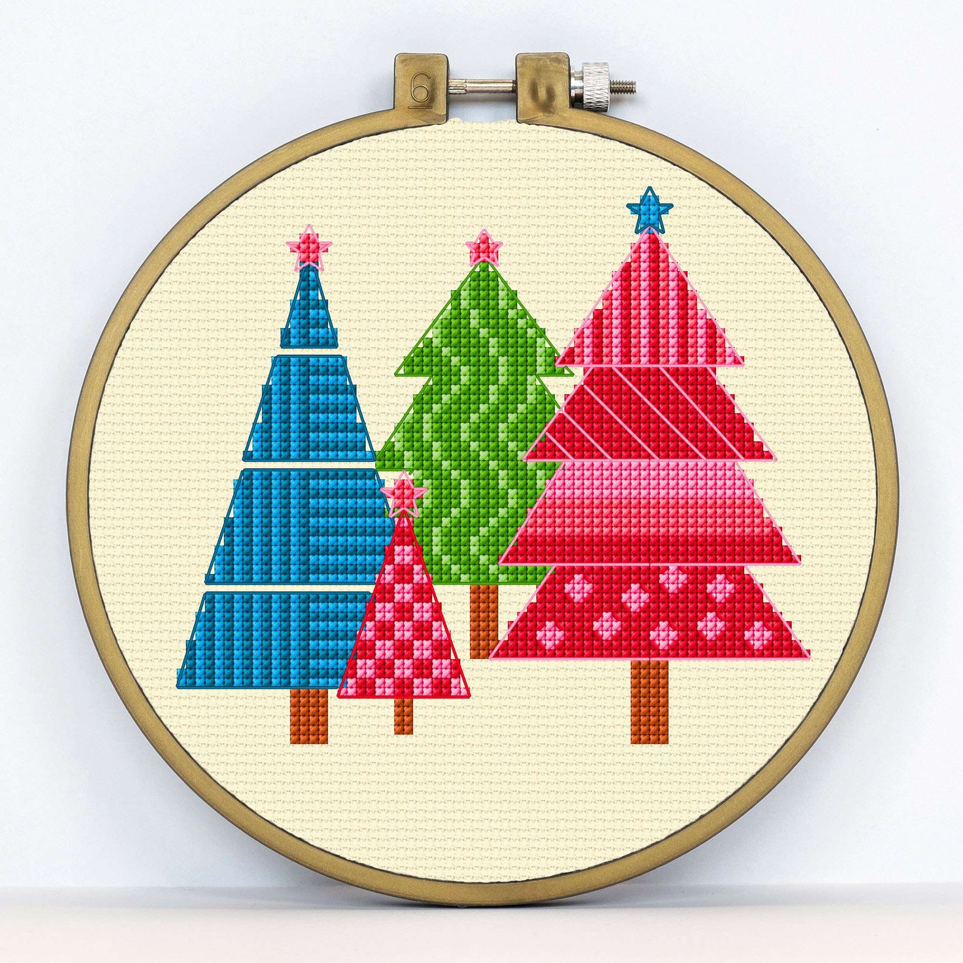 Anchor Modern Christmas Trees Cross Stitch Pattern | Yarnspirations