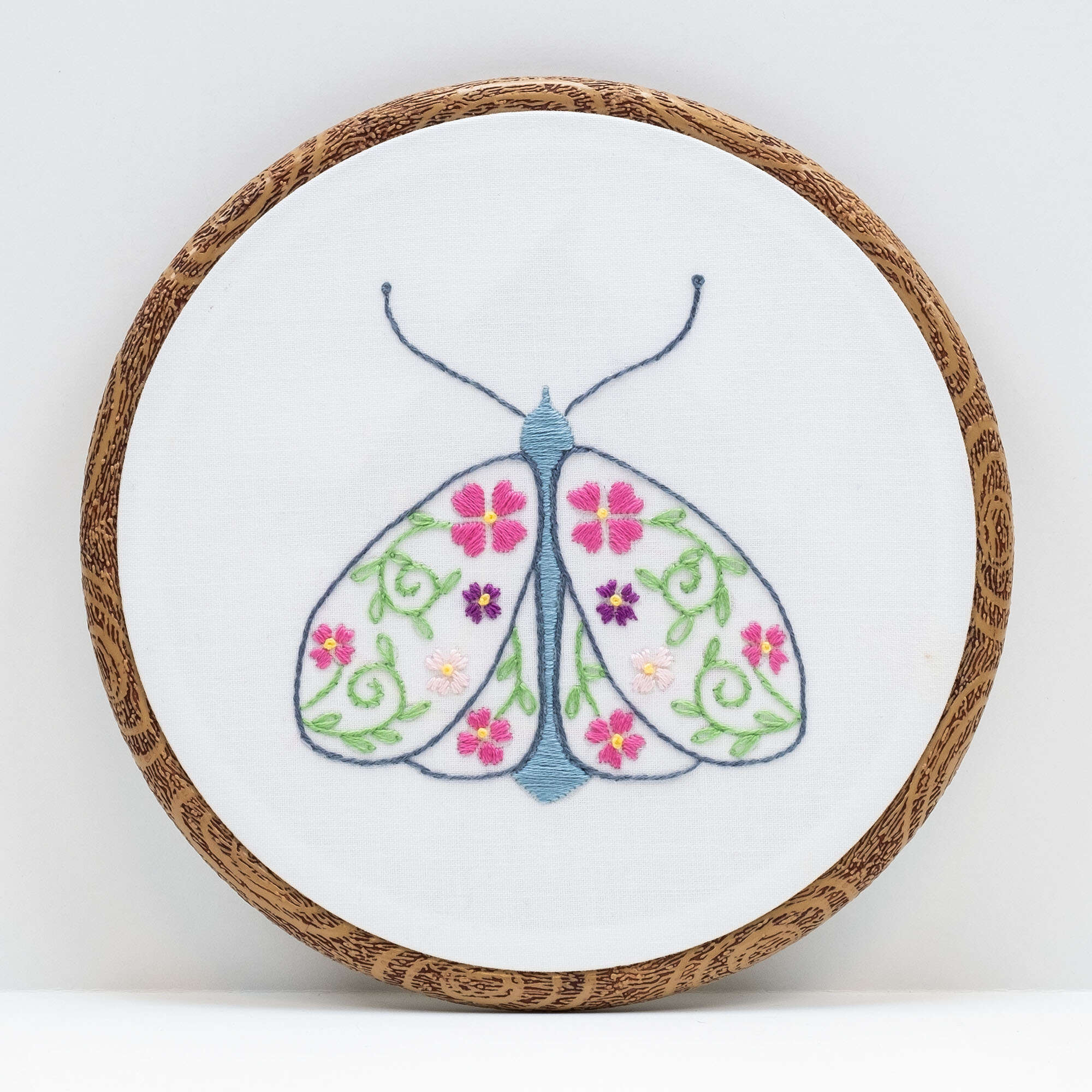 Free Easy Anchor Moth Embroidery Design Embroidery Pattern | Yarnspirations