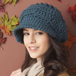 Free Bernat Slouchy Peaked Hat Crochet Pattern | Yarnspirations