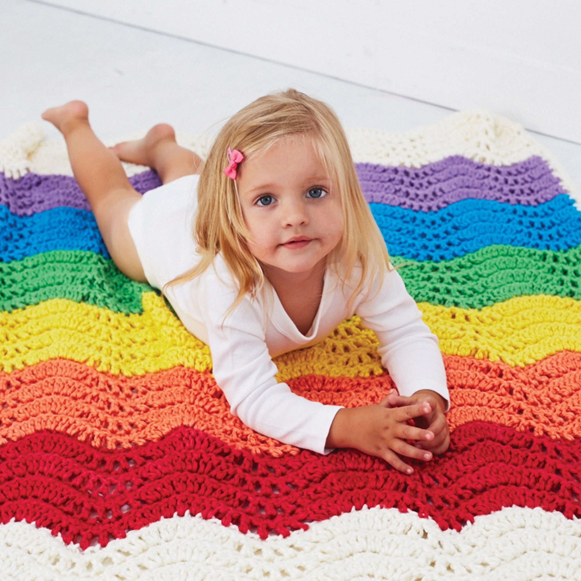 Bernat End Of The Rainbow Crochet Blanket Pattern | Yarnspirations