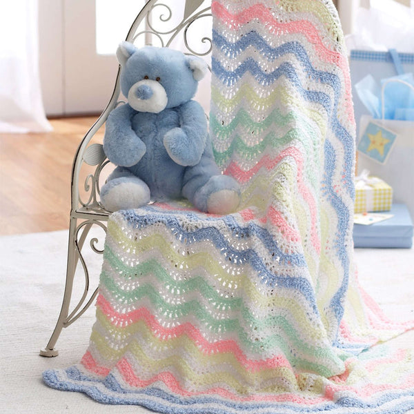 Bernat Rainbow Ripple Knit Blanket Pattern