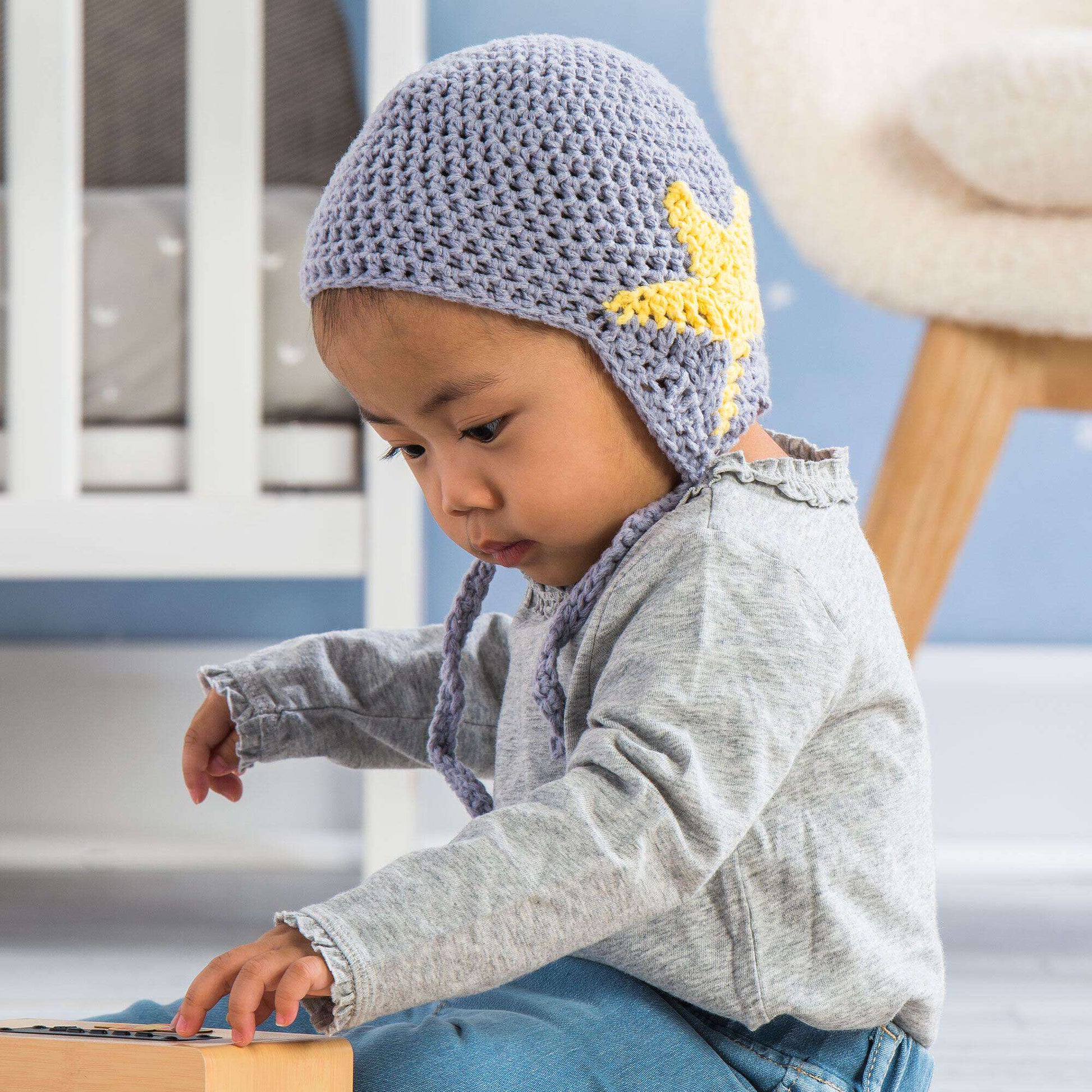 Bernat Crochet Star Baby Earflap Hat | Yarnspirations