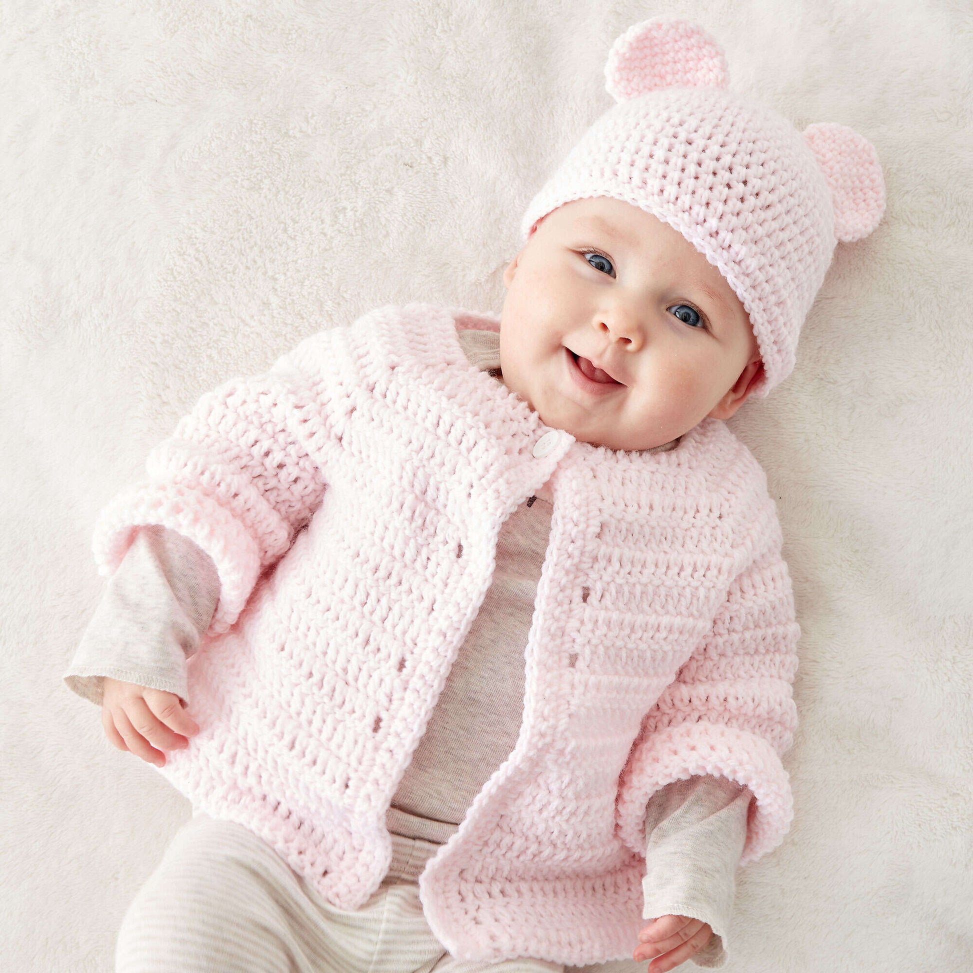 Bernat Crochet Baby Jacket Set Pattern | Yarnspirations