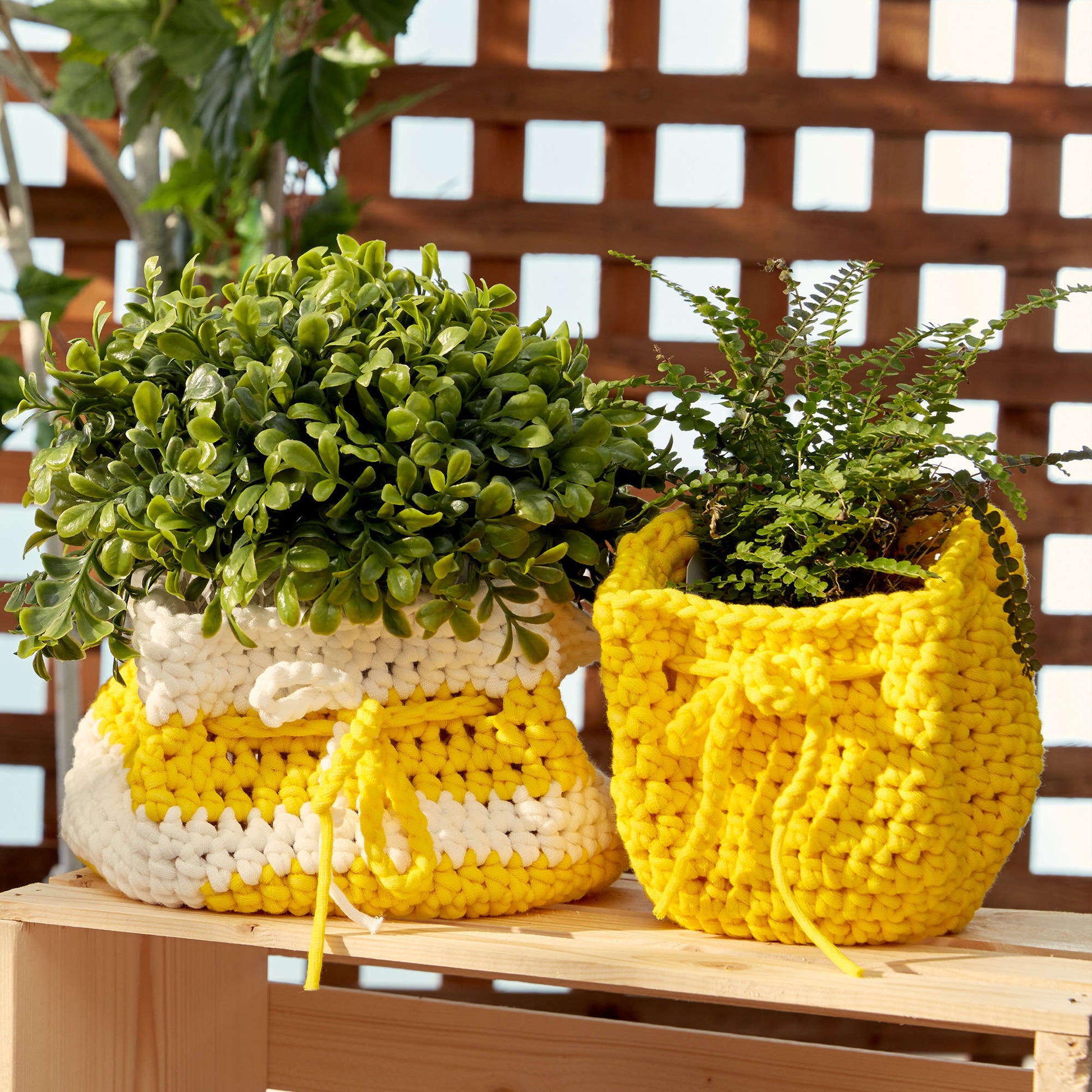 Bernat Slouchy Crochet Plant Pot Cozy | Yarnspirations