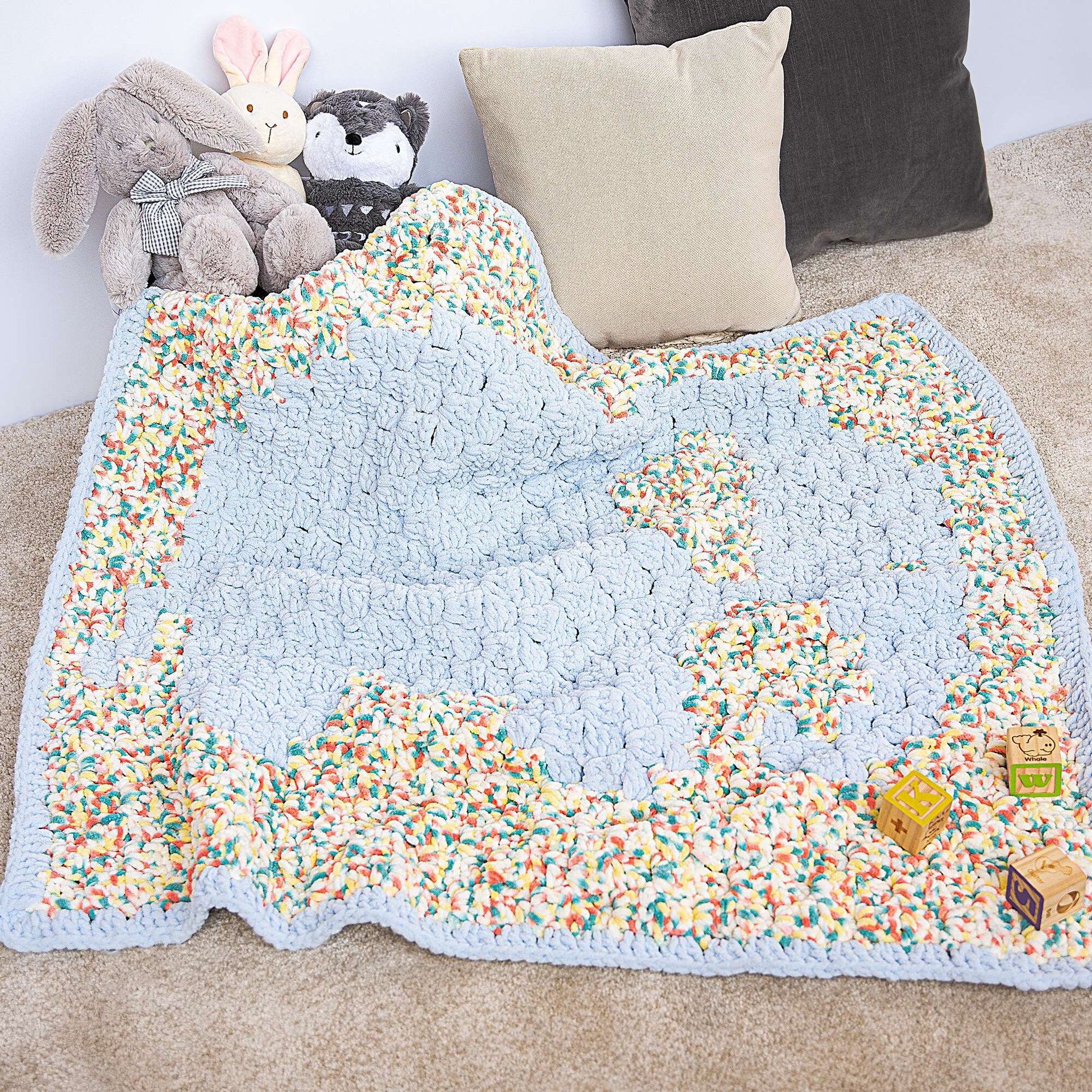 Free Bernat Elephant Crochet Baby Blanket Pattern