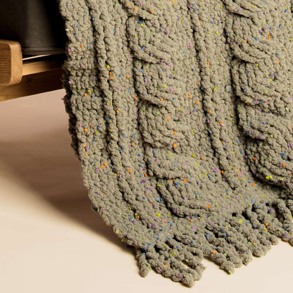 Bernat Confetti Crochet Cables Afghan Crochet Blanket made in Bernat Blanket Confetti yarn