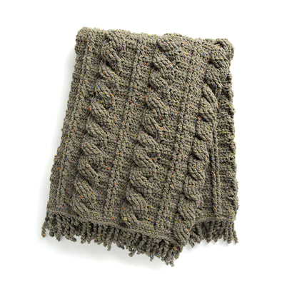 Bernat Confetti Crochet Cables Afghan Crochet Blanket made in Bernat Blanket Confetti yarn
