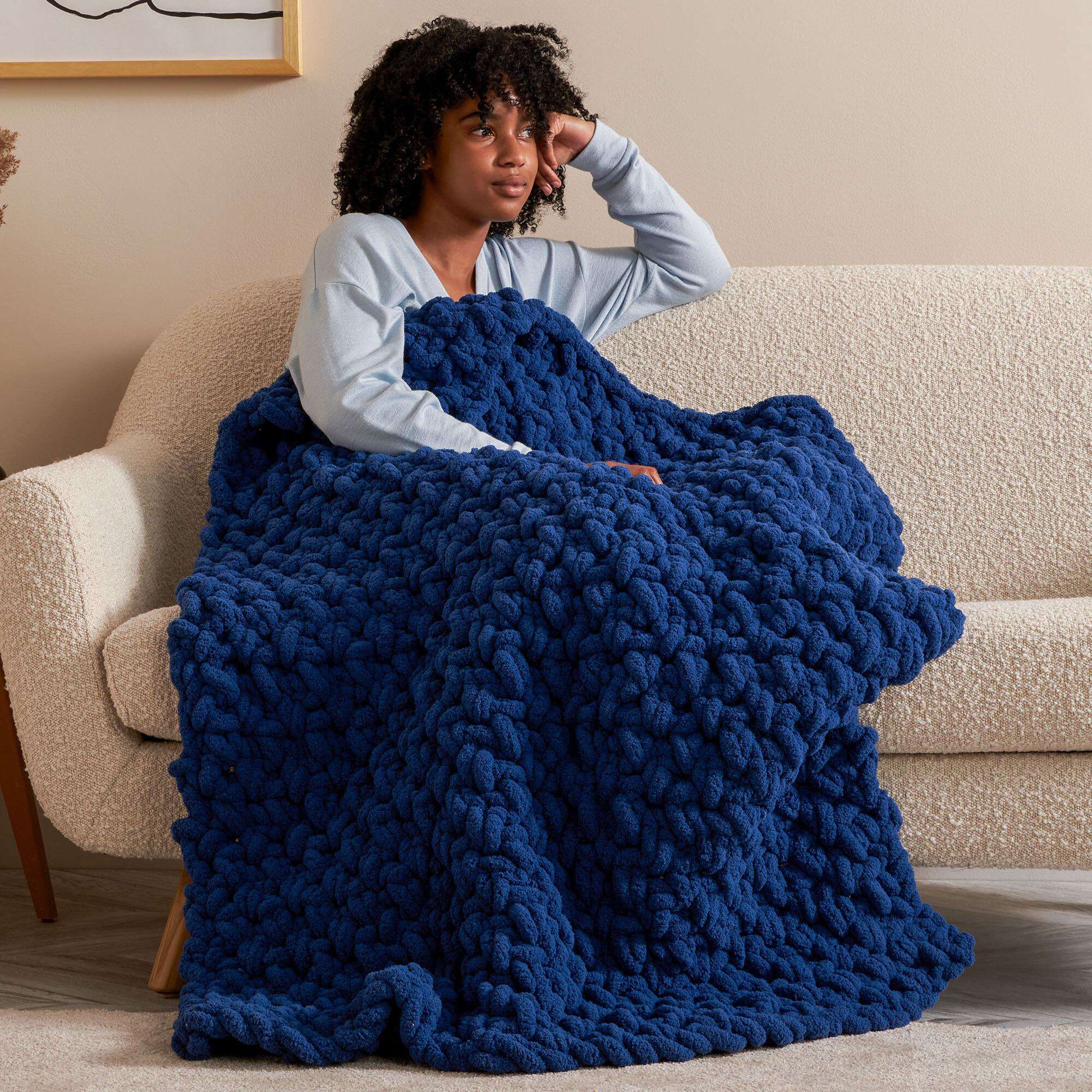 Bernat Massive Moss Stitch Crochet Blanket | Yarnspirations