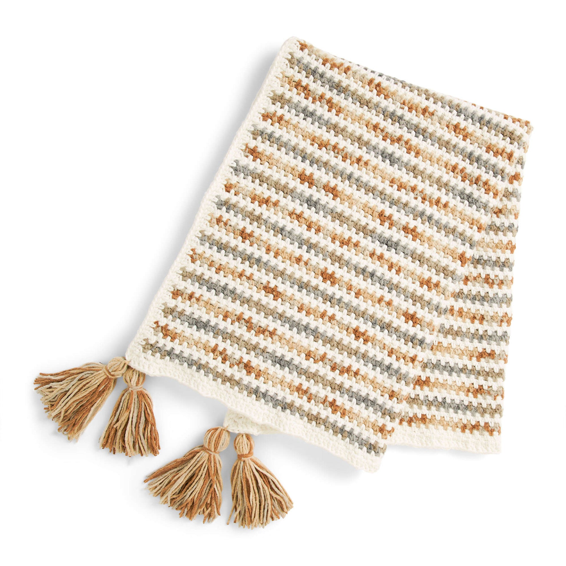 Bernat Bead Stitch Stripes Crochet Blanket​ Pattern