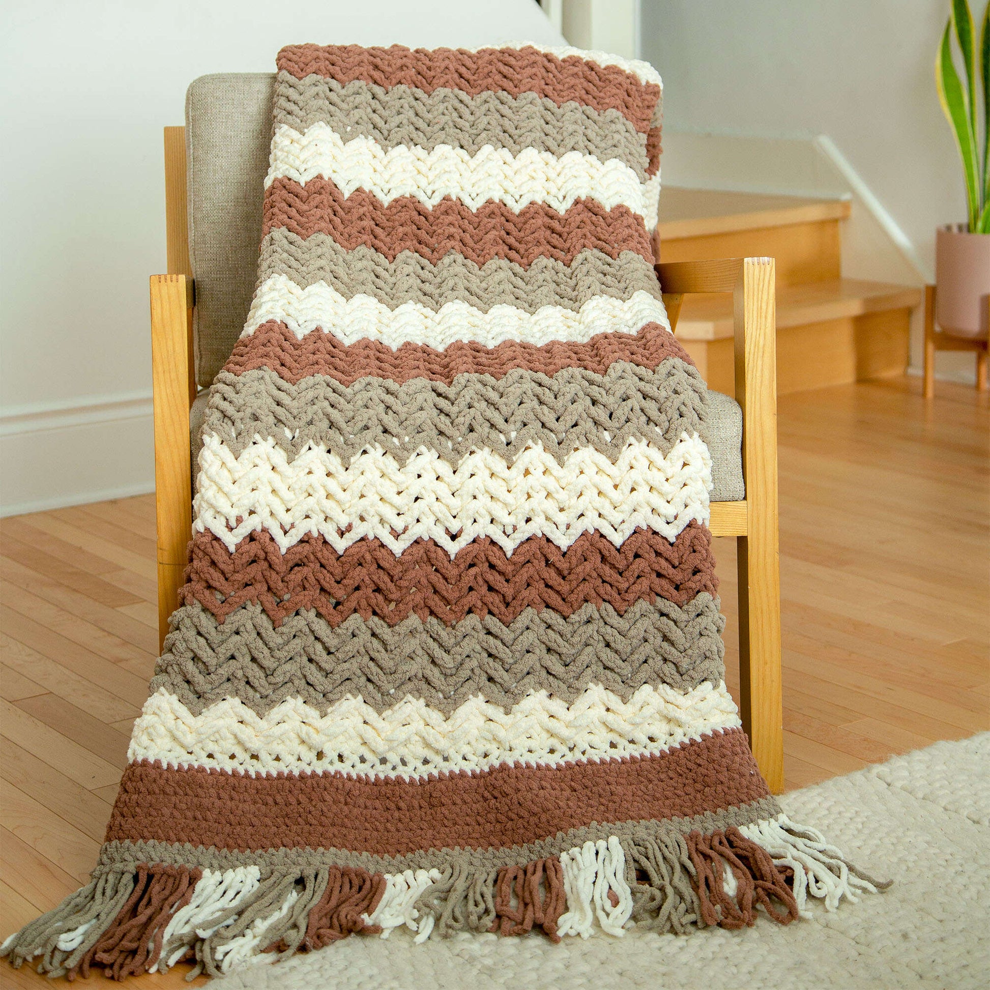 Bernat Herringbone Crochet Blanket | Yarnspirations