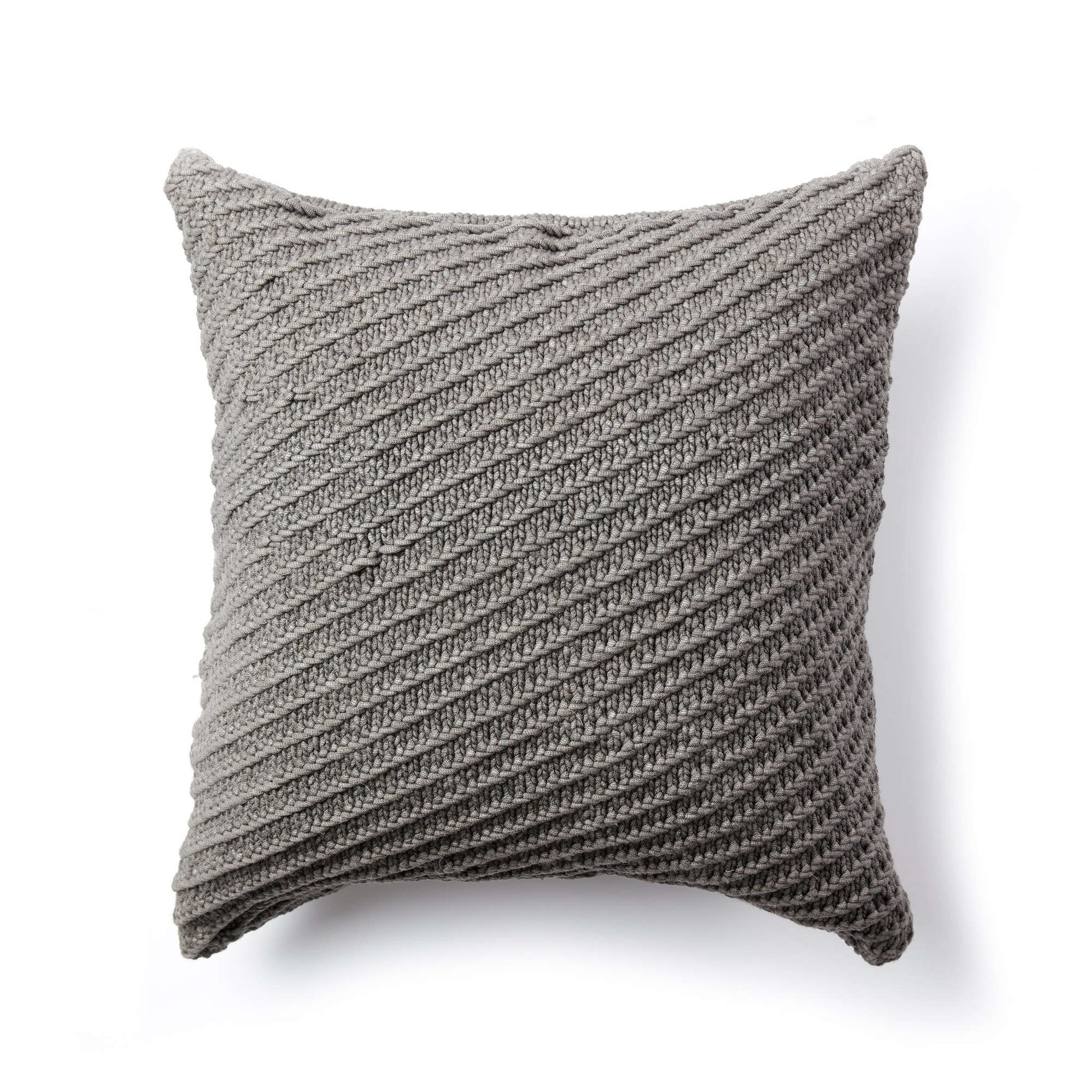 Bernat Diagonal Texture Knit Pillow | Yarnspirations