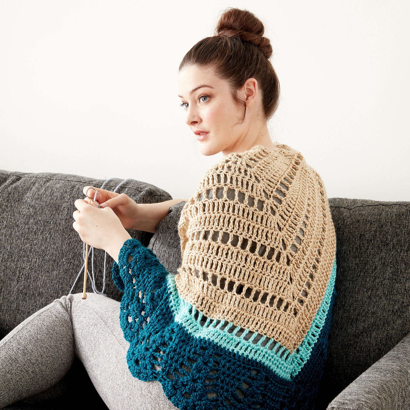 Free Intermediate Caron Crochet Comfort Shawl Crochet Pattern