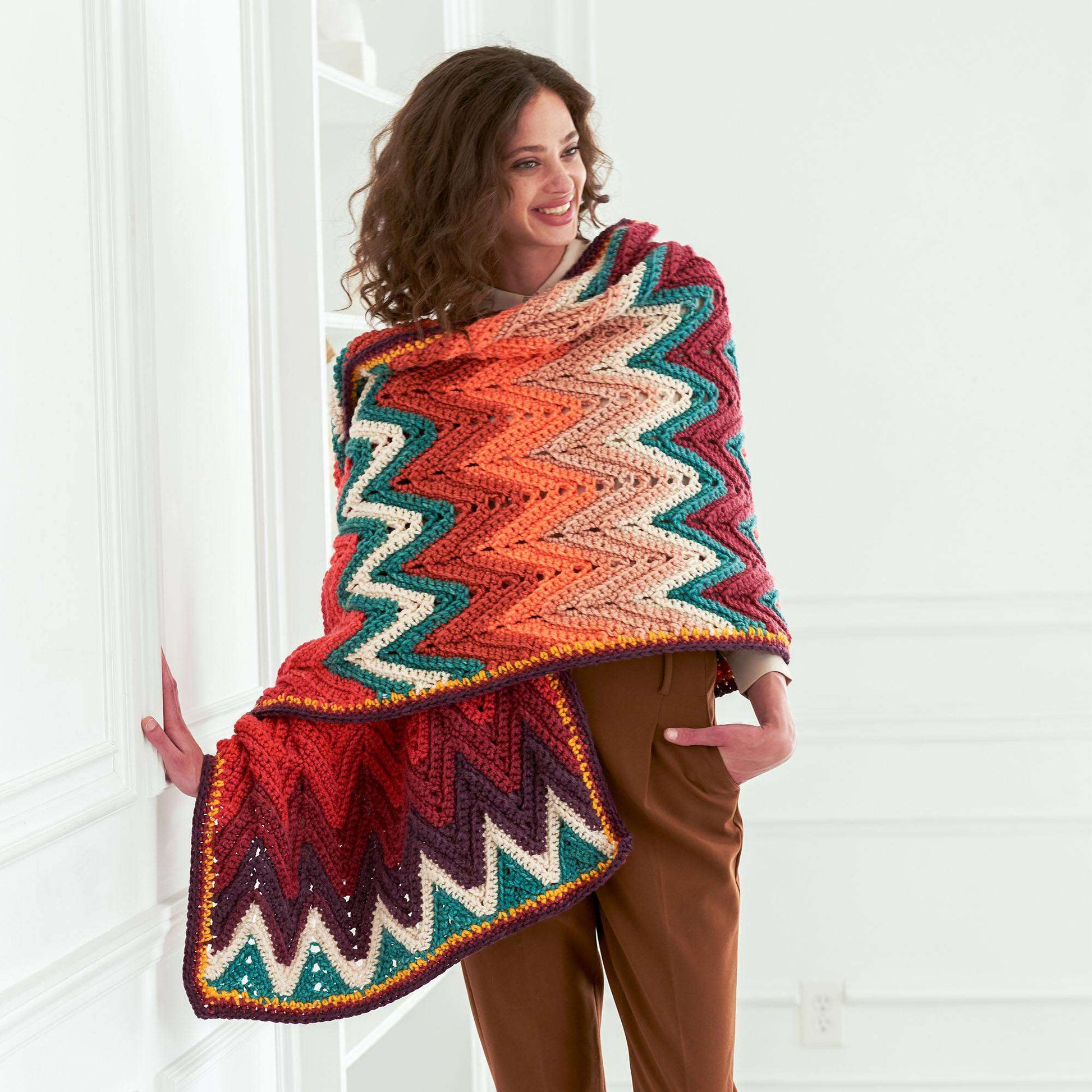Caron Zigzag Time In Crochet Shawl | Yarnspirations
