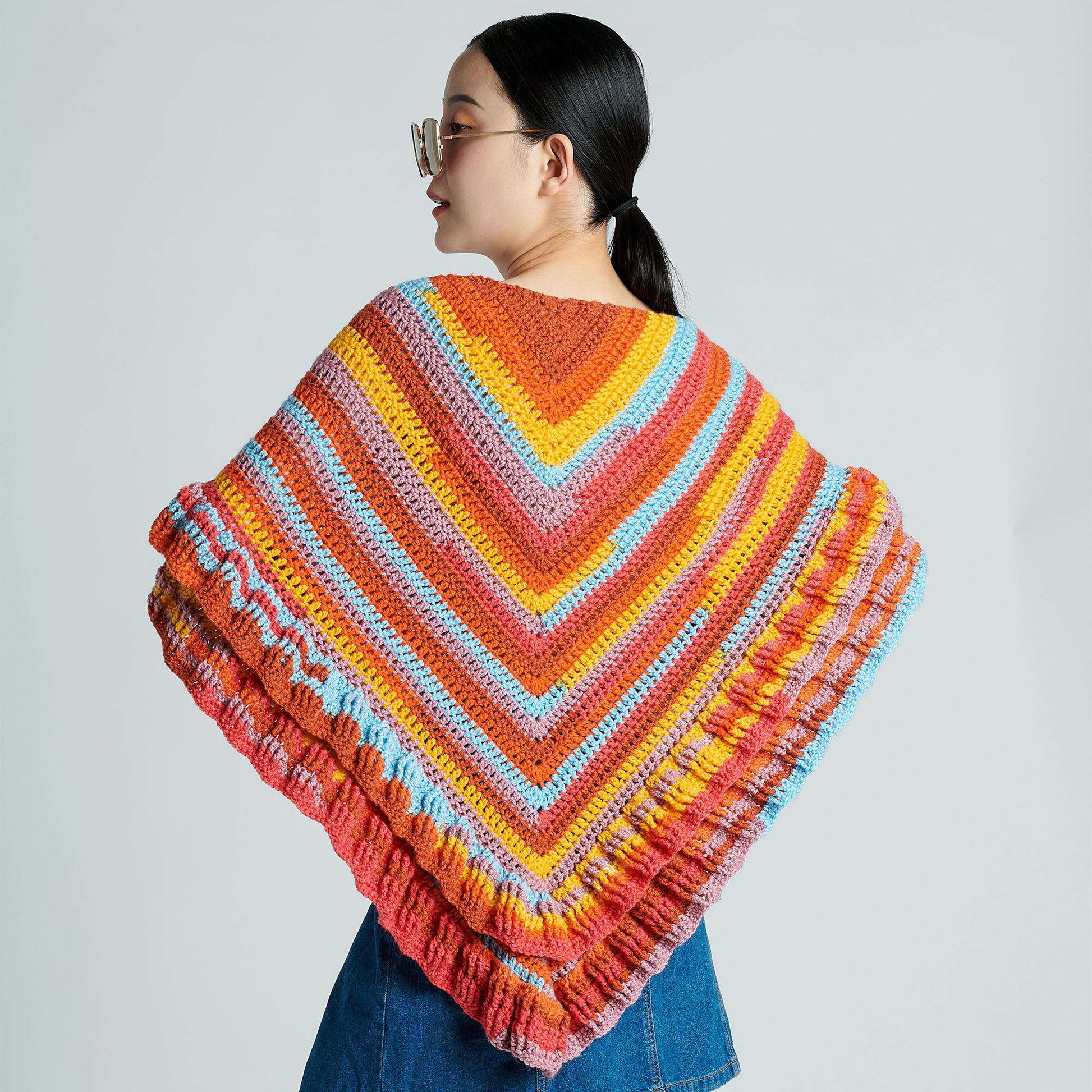 Caron Crochet Ruffled Shawl | Yarnspirations