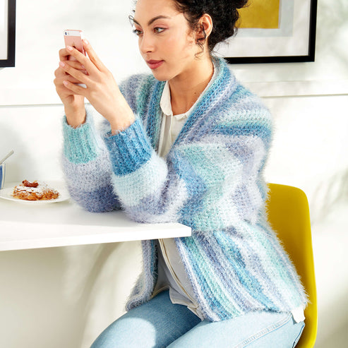 Free Easy Caron Cuff to Cuff Cardigan Crochet Pattern | Yarnspirations