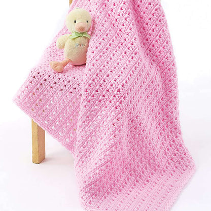 Caron One Skein Crochet Baby Blanket Soft Pink