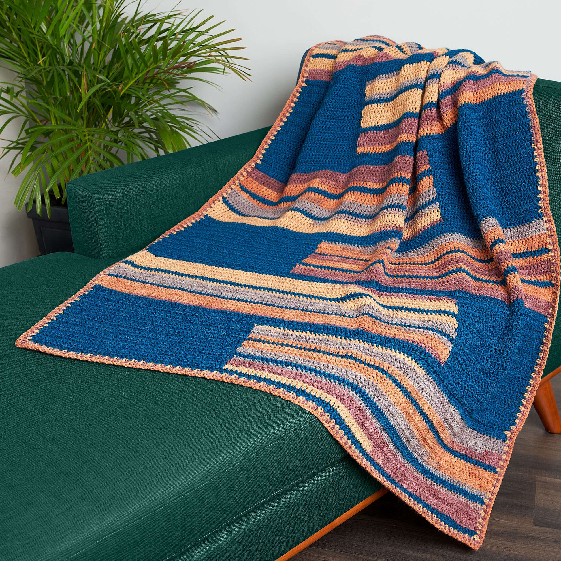 Free Caron Crochet Topsy Turvy Blanket Pattern