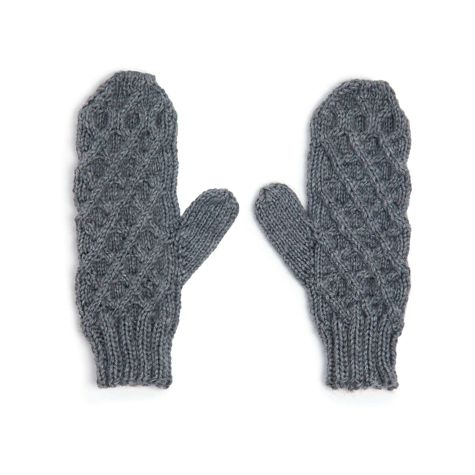 Caron Travelling Lines Knit Mittens | Yarnspirations