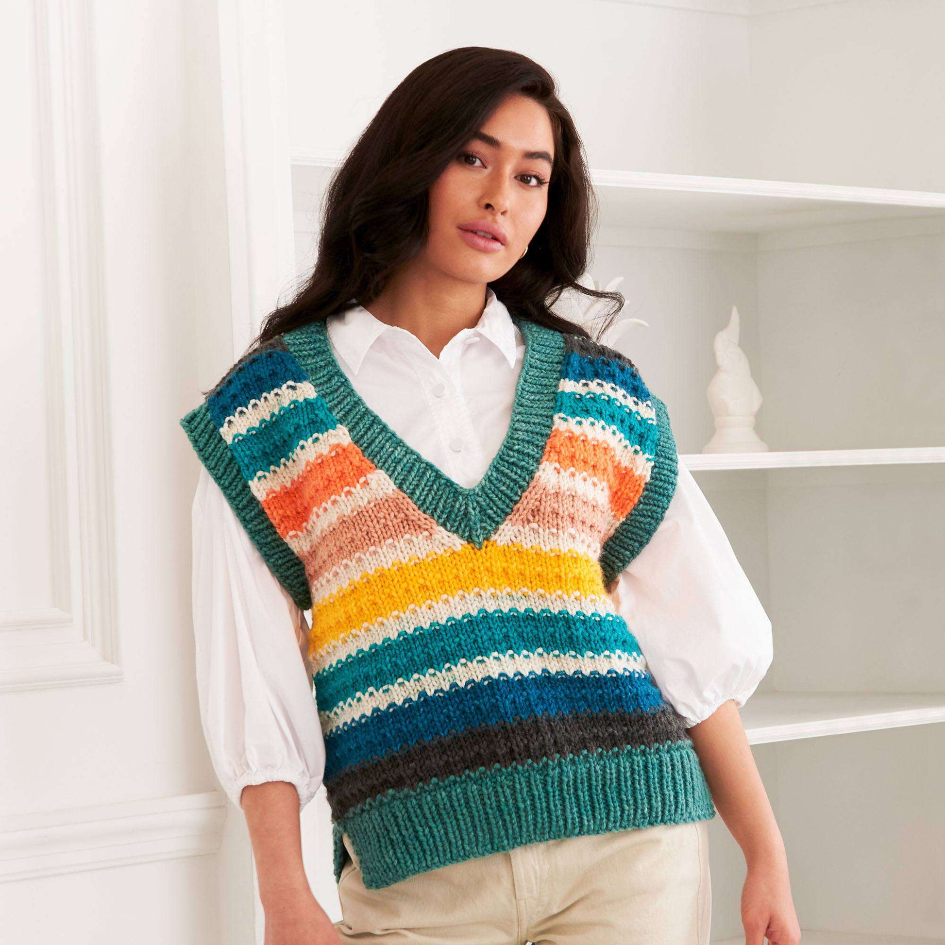Caron Knit City Walks Sweater Vest​ | Yarnspirations