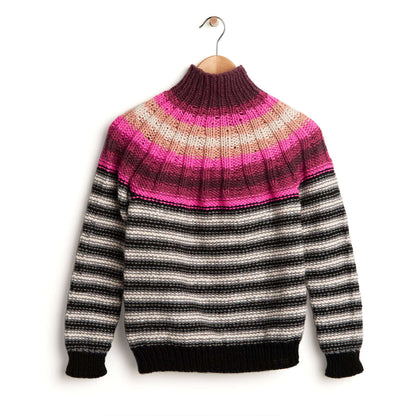 Caron Let's Go Beginner Stripes Knit Sweater​ Pattern