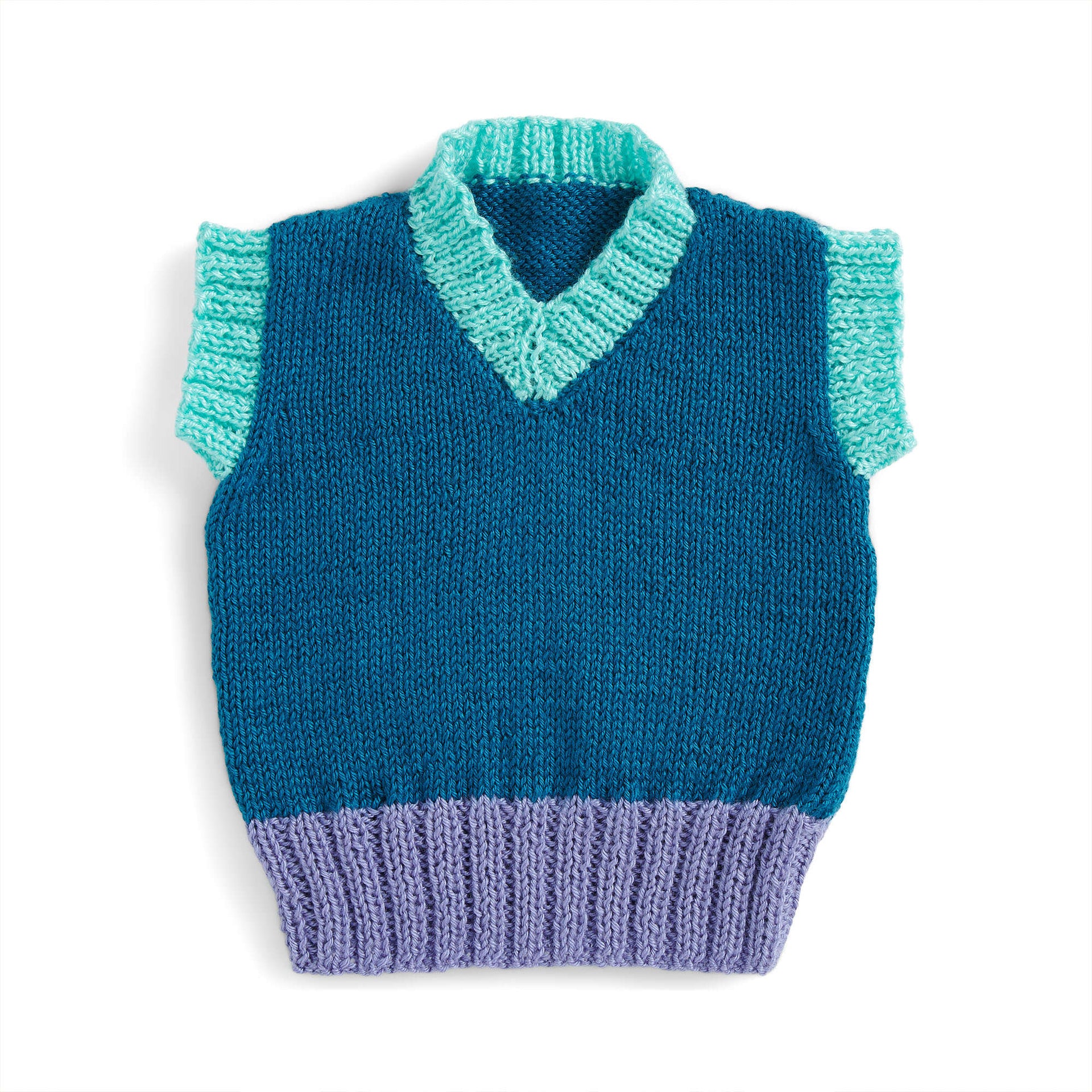 Free Caron Color Block Party Crochet Vest Pattern