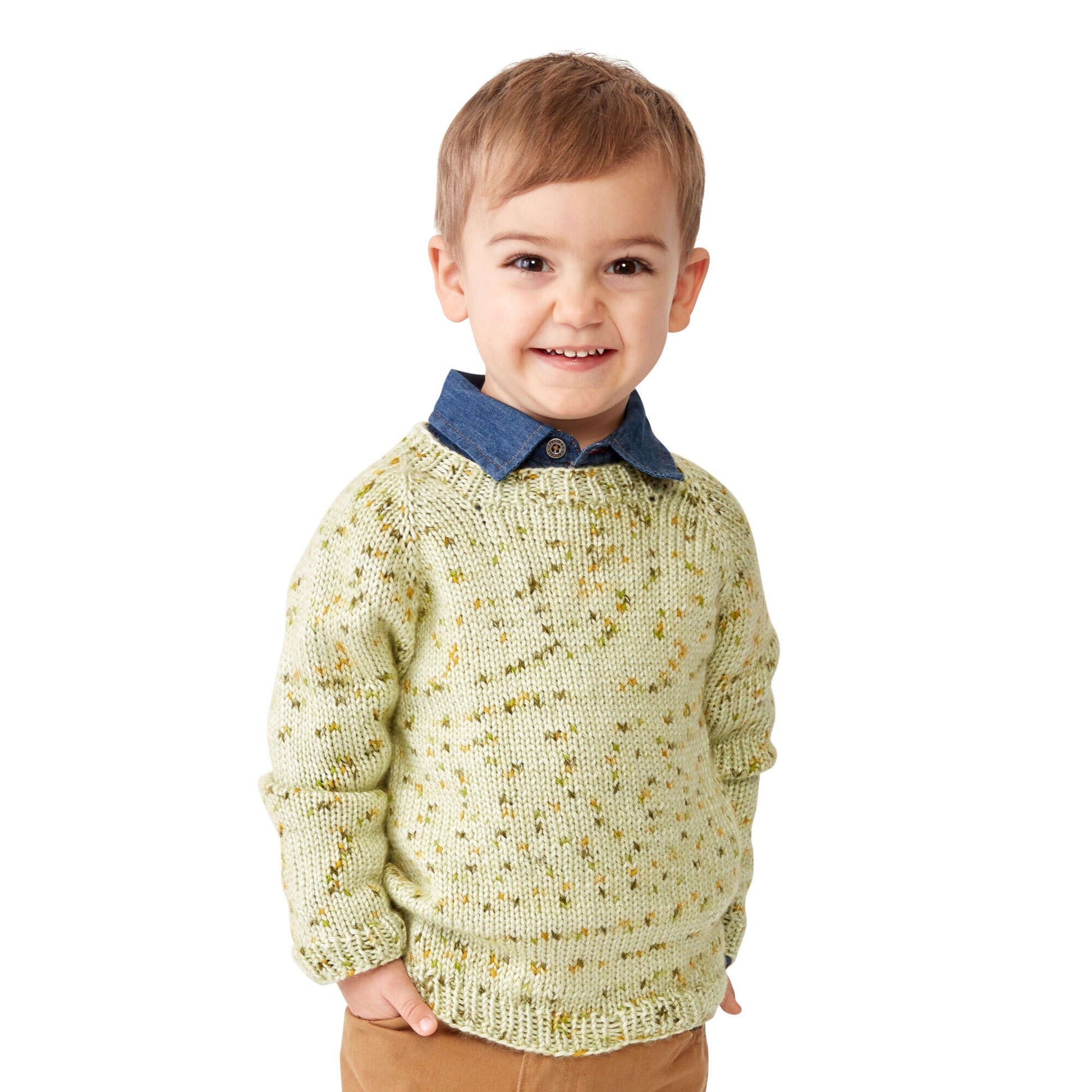 Caron Top Down Knit Baby Pullover | Yarnspirations