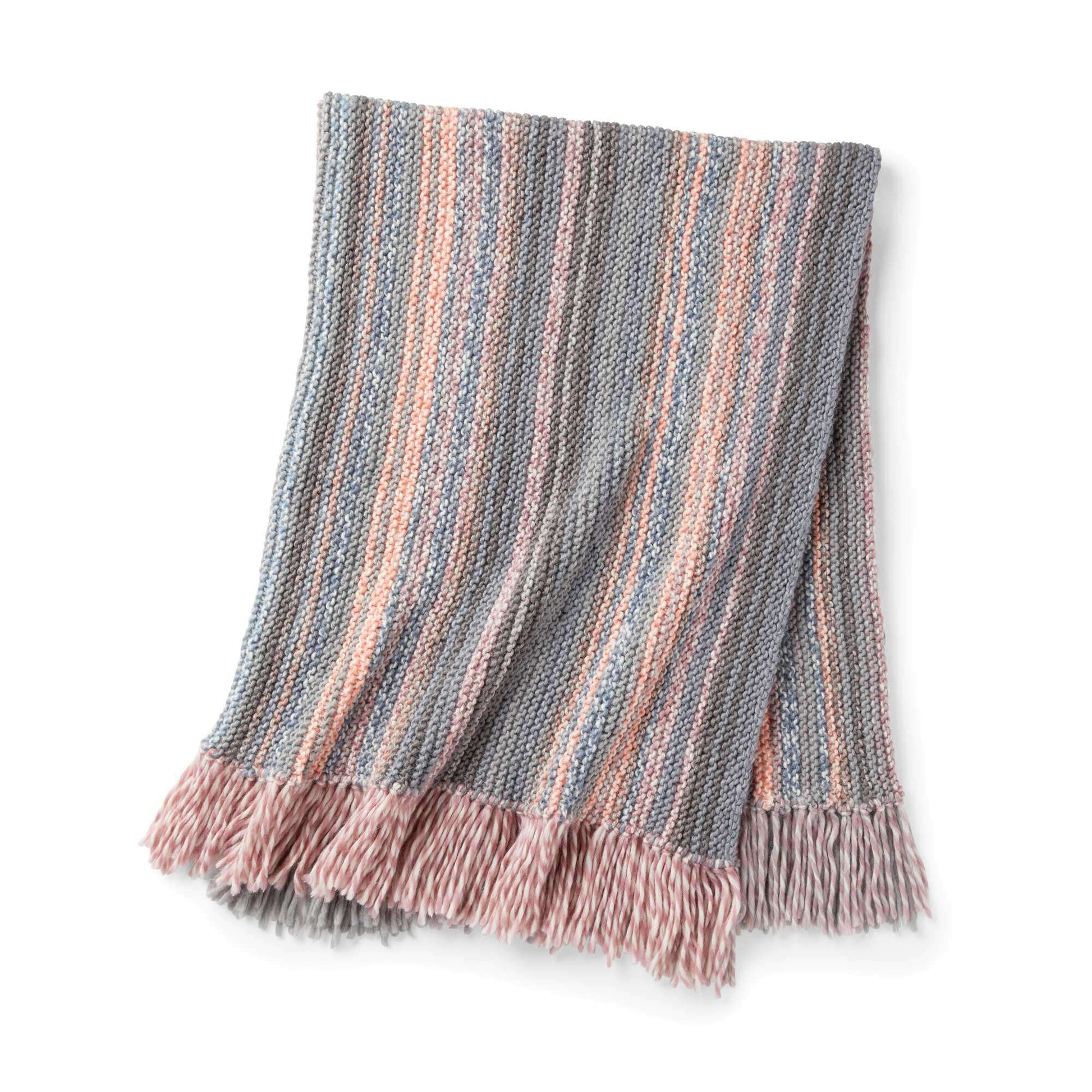 Caron Swirling Stripes Knit Blanket