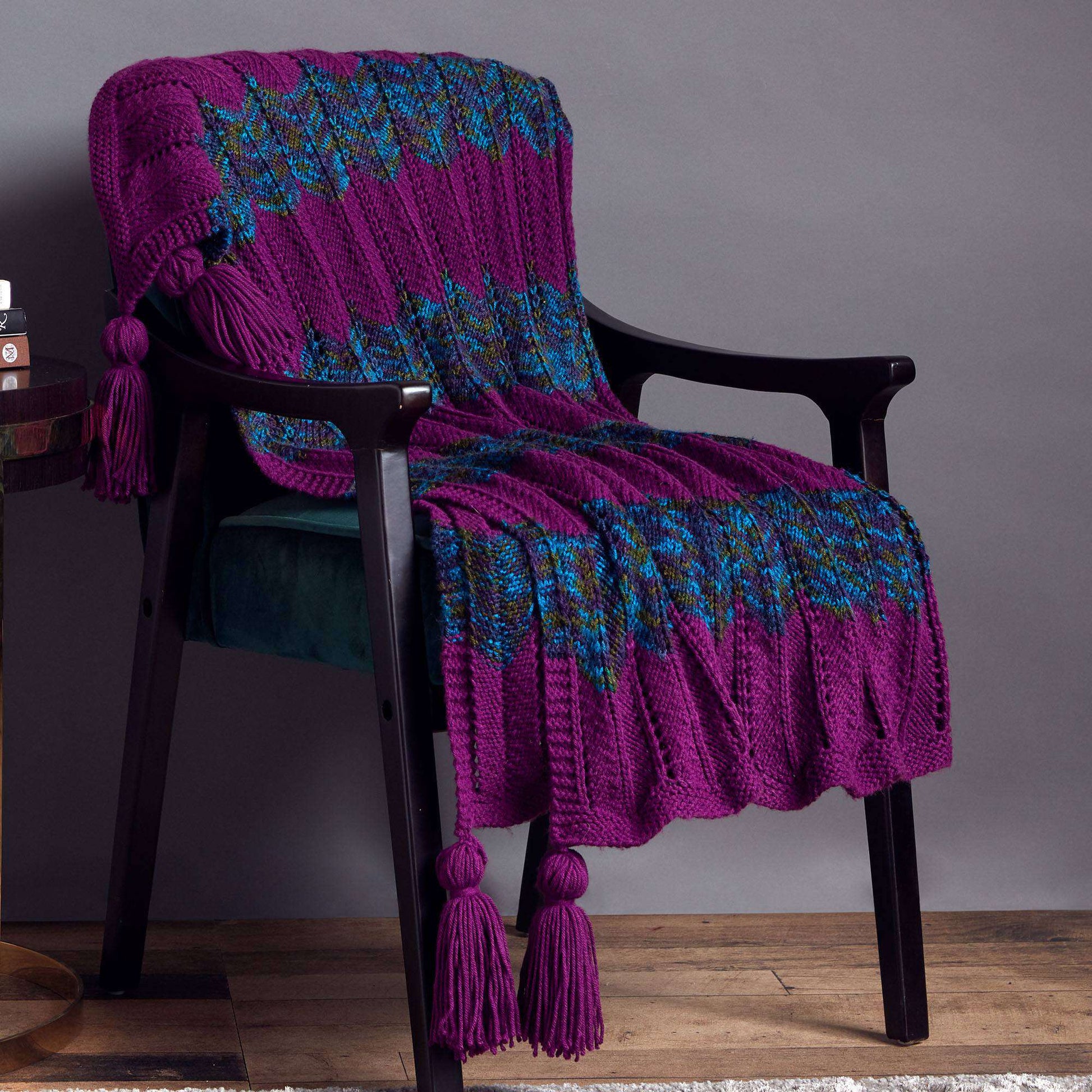 Free Caron Knit Chevron Throw Pattern