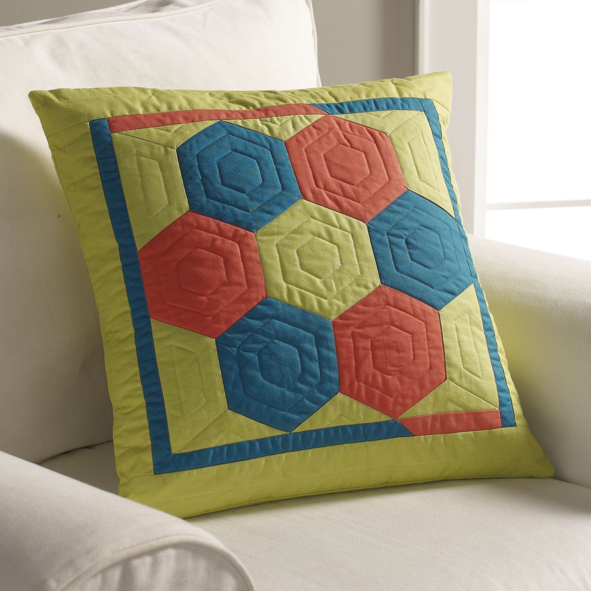 Free Coats & Clark Quilting Hex Of A Pillow Pattern