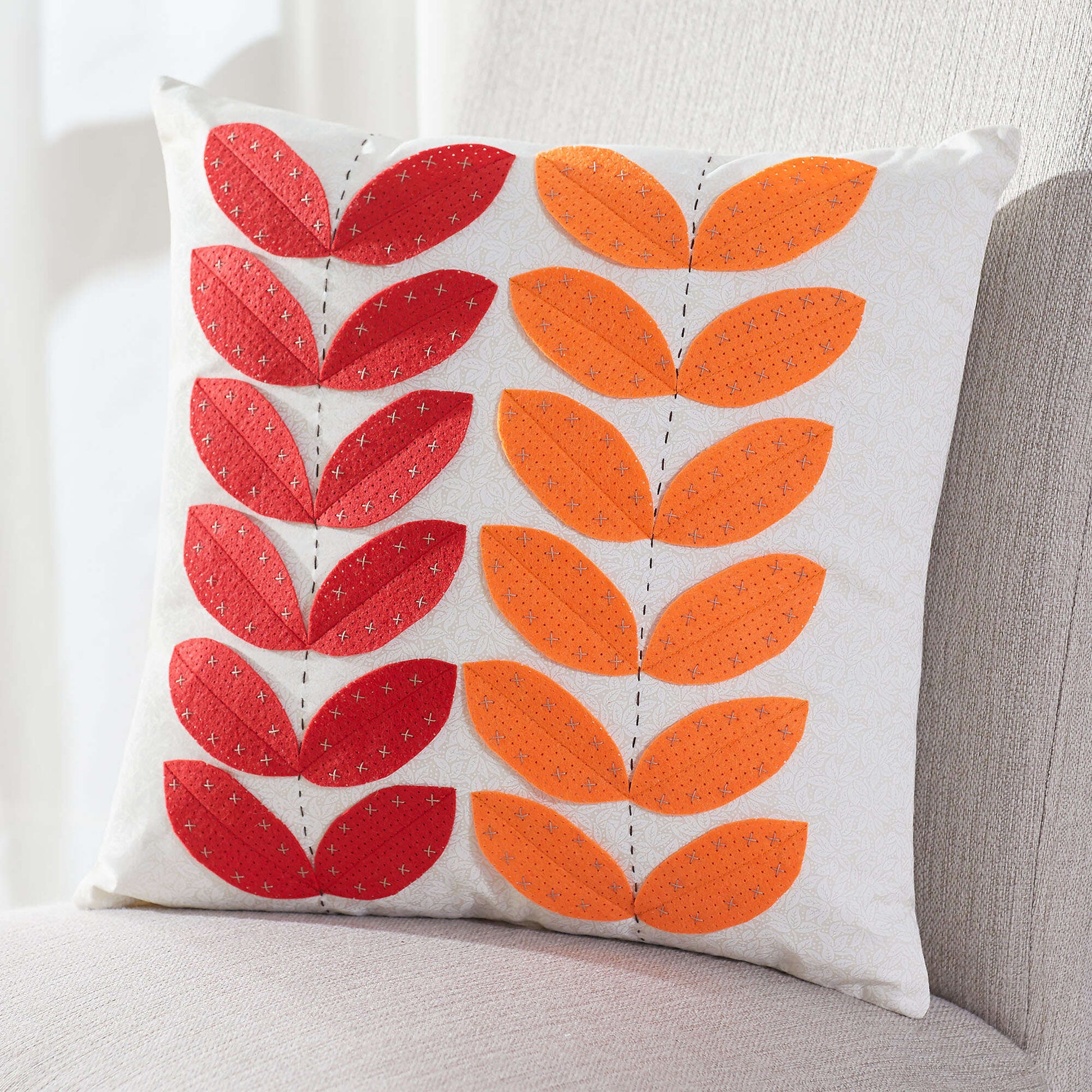 Free Coats & Clark Sewing Leaf Motif Pillow Pattern