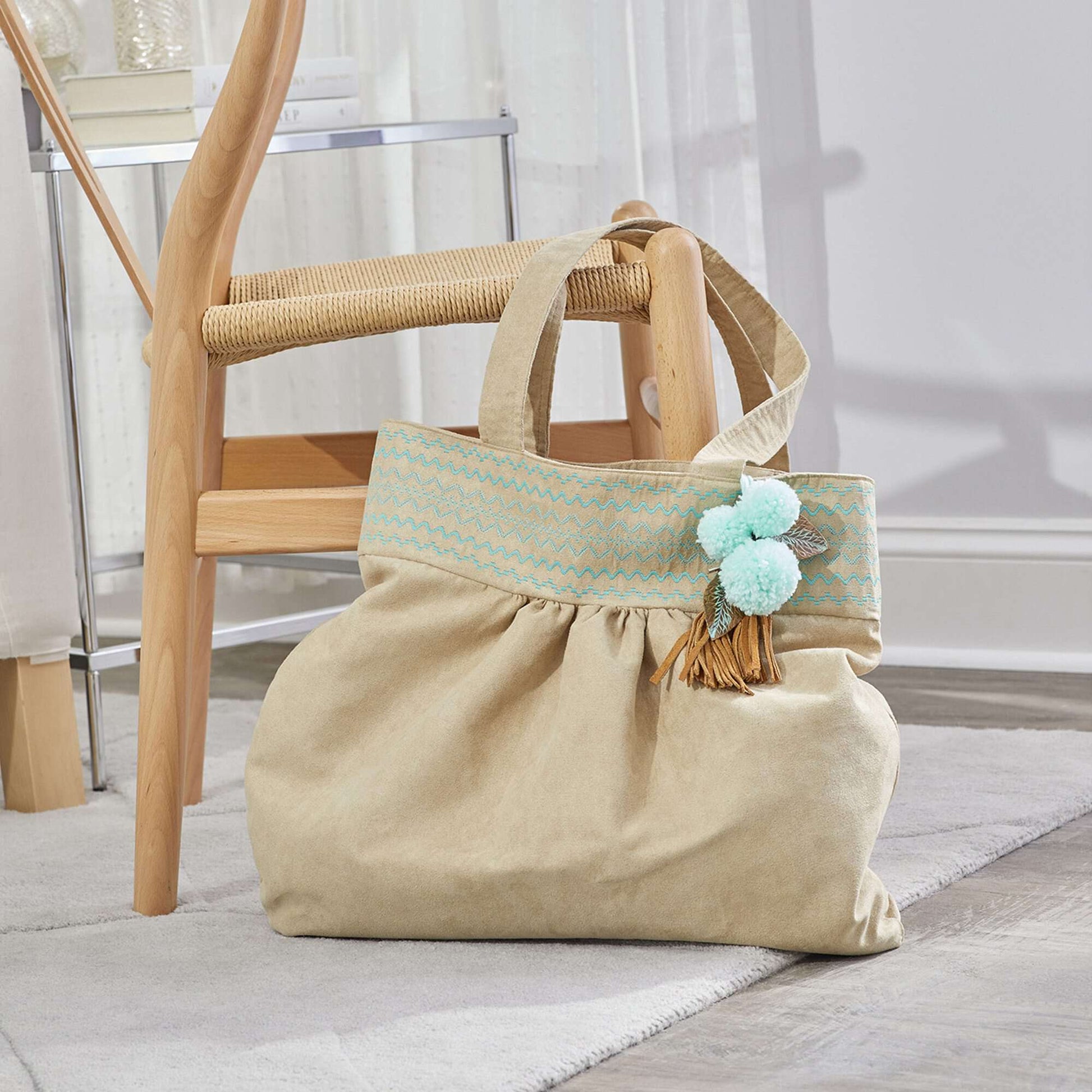 Coats & Clark Sewing Made In The Suede Tote With Optional Tassel Or Pompom