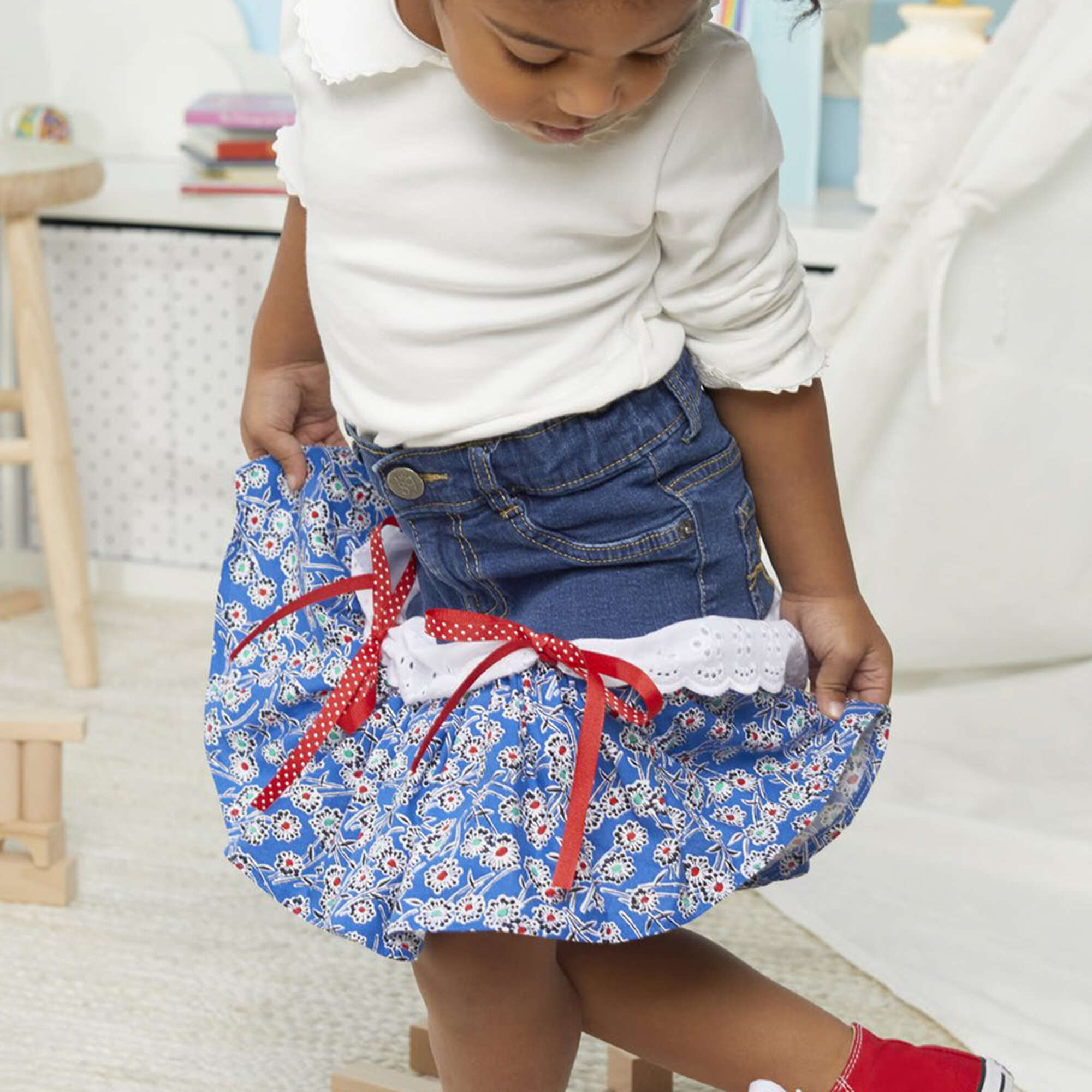 Sew Much To Give: Ruffled Jean Skirt for 