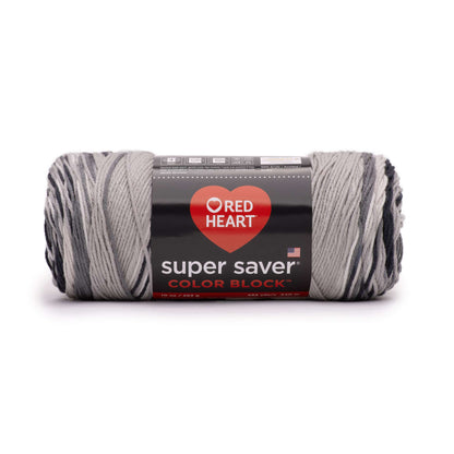 Red Heart Super Saver Color Block Medium Acrylic Multi-Color Yarn, 482 yd (4 Pack), Size: Medium (4)