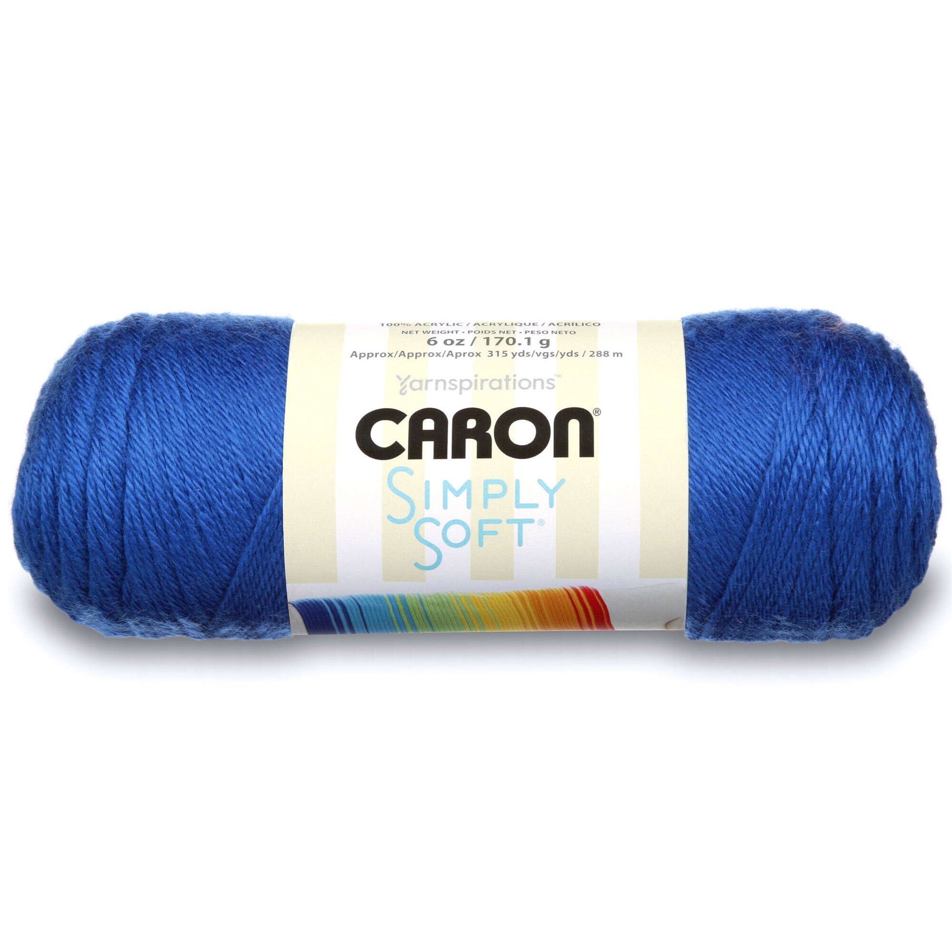 Caron Simply Soft Acrylic White Yarn 5.5 oz, size 4 yarn, approx 280 yds.