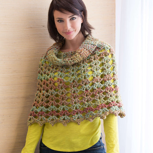 Crochet Poncho made in Red Heart Medley Yarn