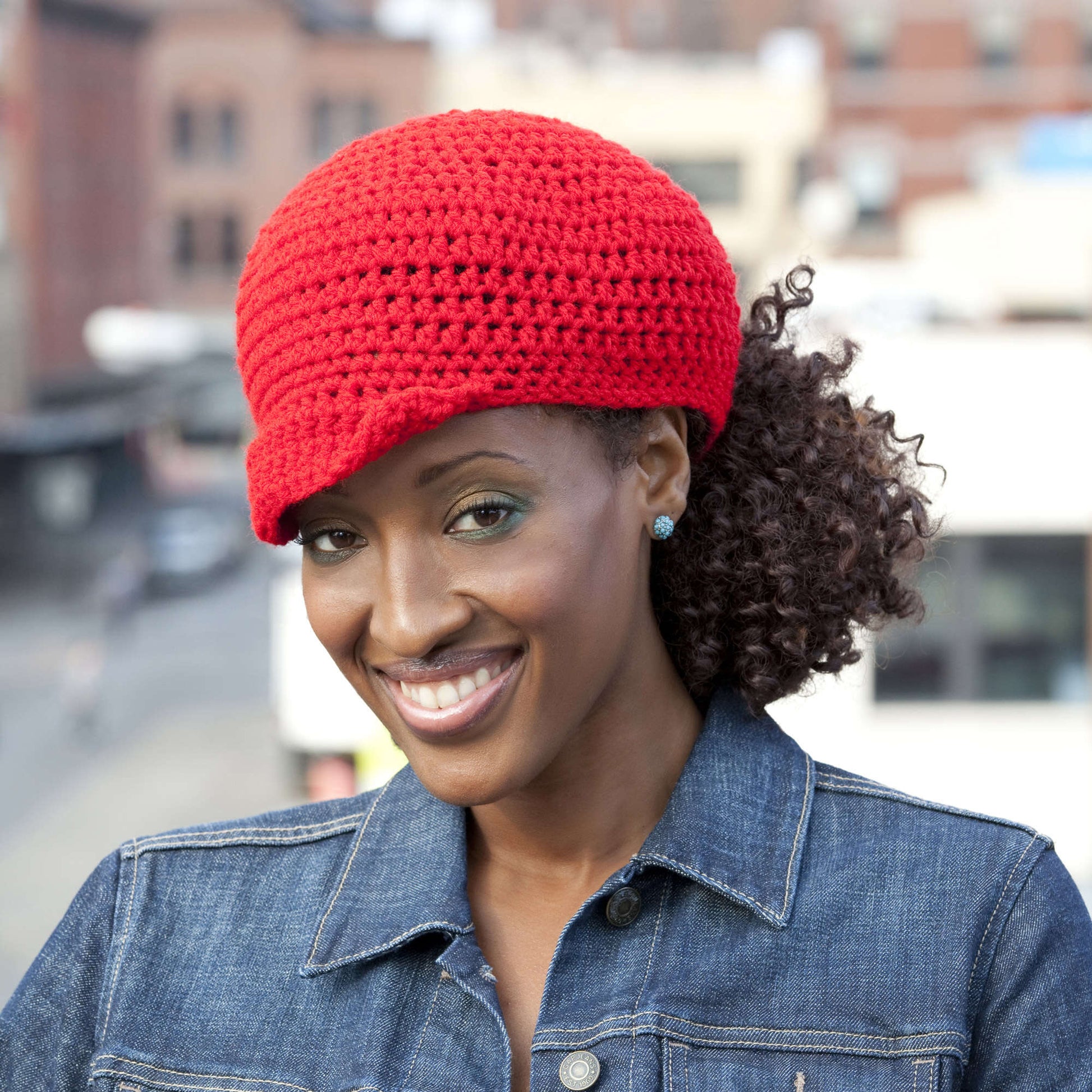 Red Heart Ponytail Hat | Yarnspirations