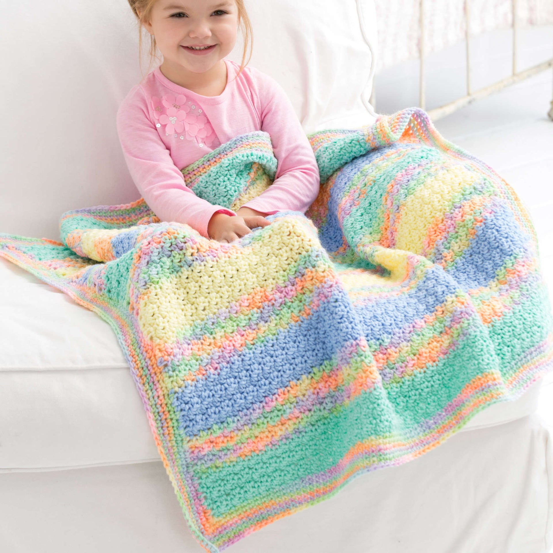 Red Heart Sunshine Crochet Baby Blanket Pattern