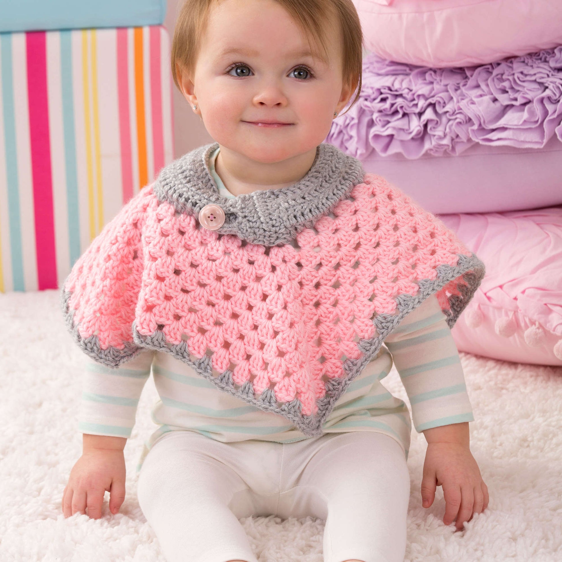 Red Heart Sweet Baby Poncho Pattern | Yarnspirations