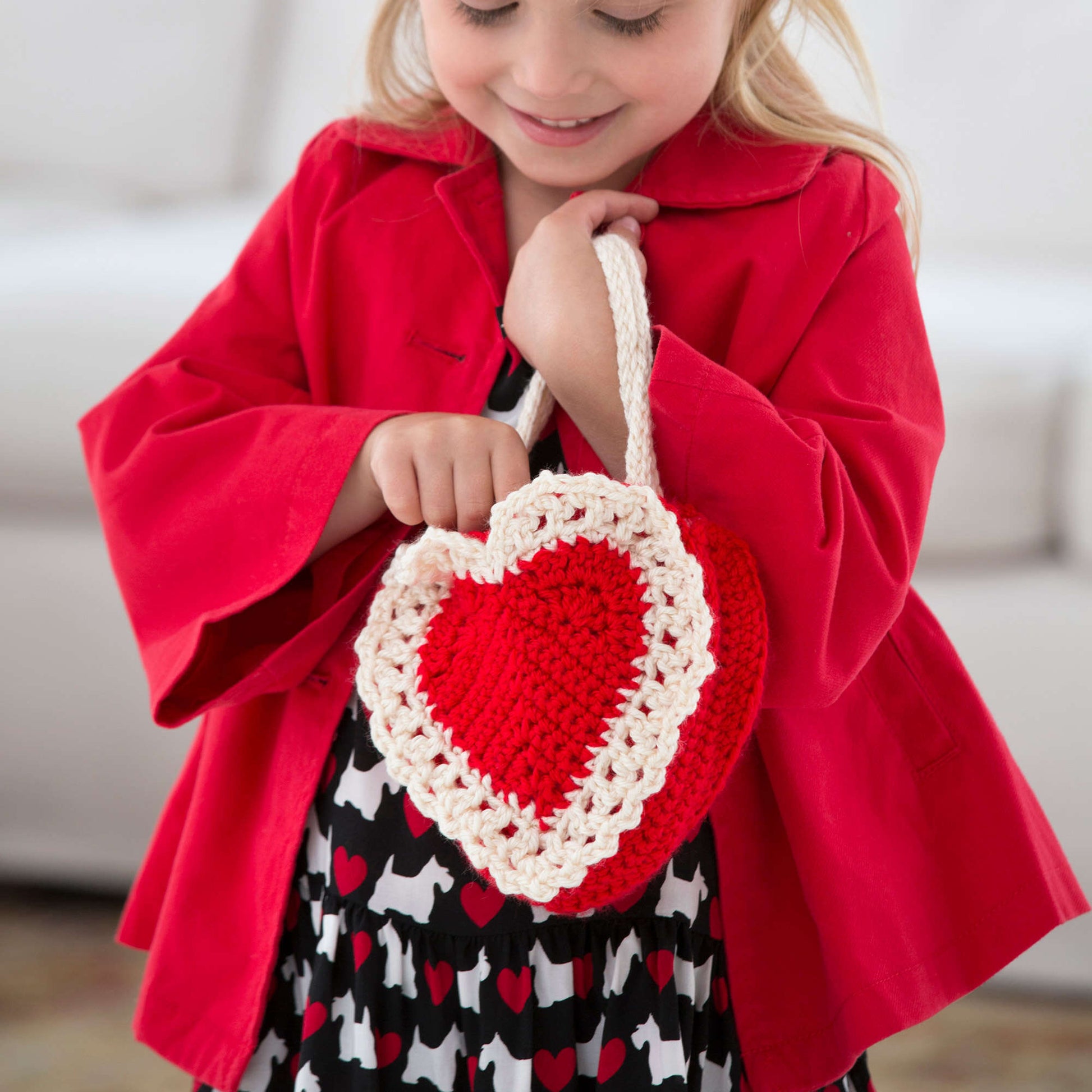 Free Red Heart Crochet Here's My Heart Gift Bag Pattern