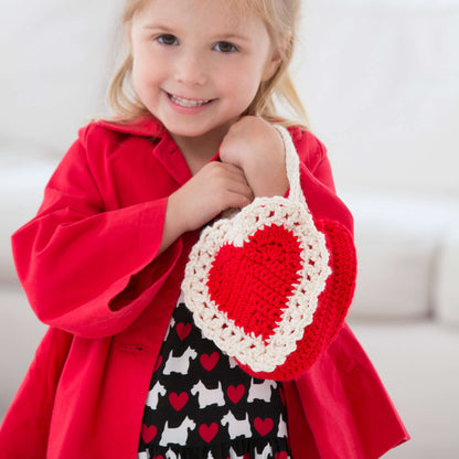 Red Heart Crochet Here's My Heart Gift Bag Crochet Bag made in Red Heart Soft Yarn