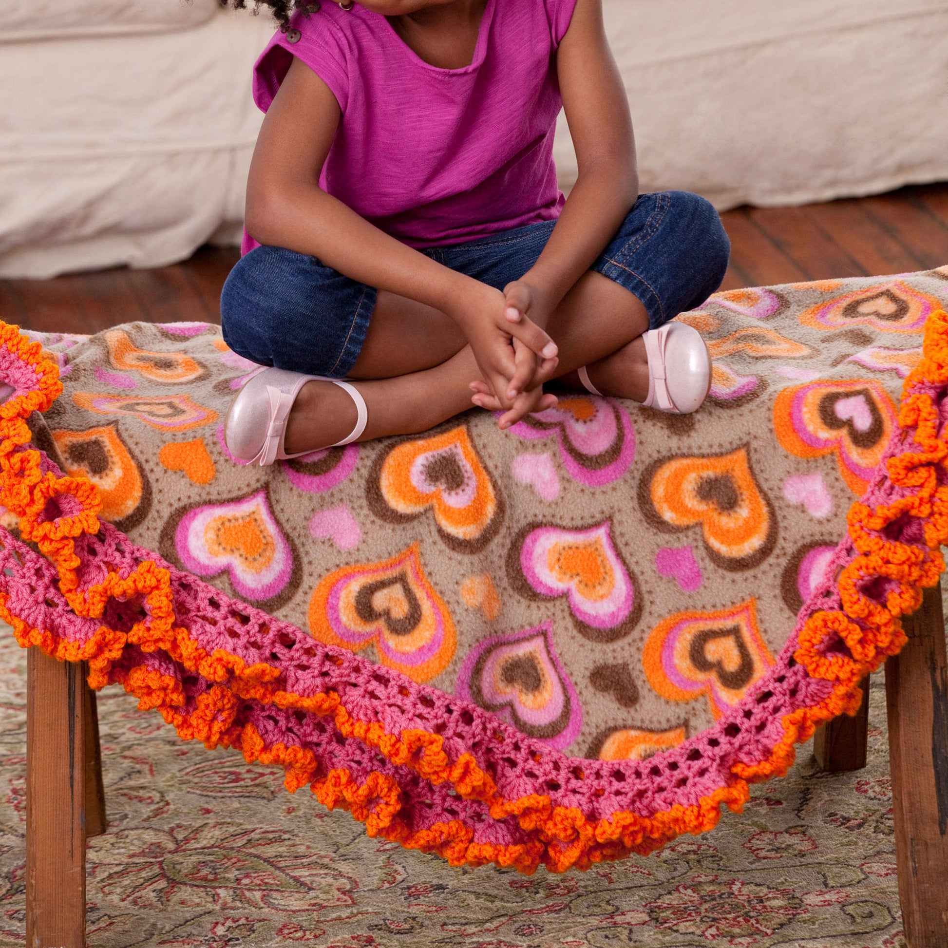 Free Red Heart Girlie Fleece Crochet Blanket Edging Pattern | Yarnspirations