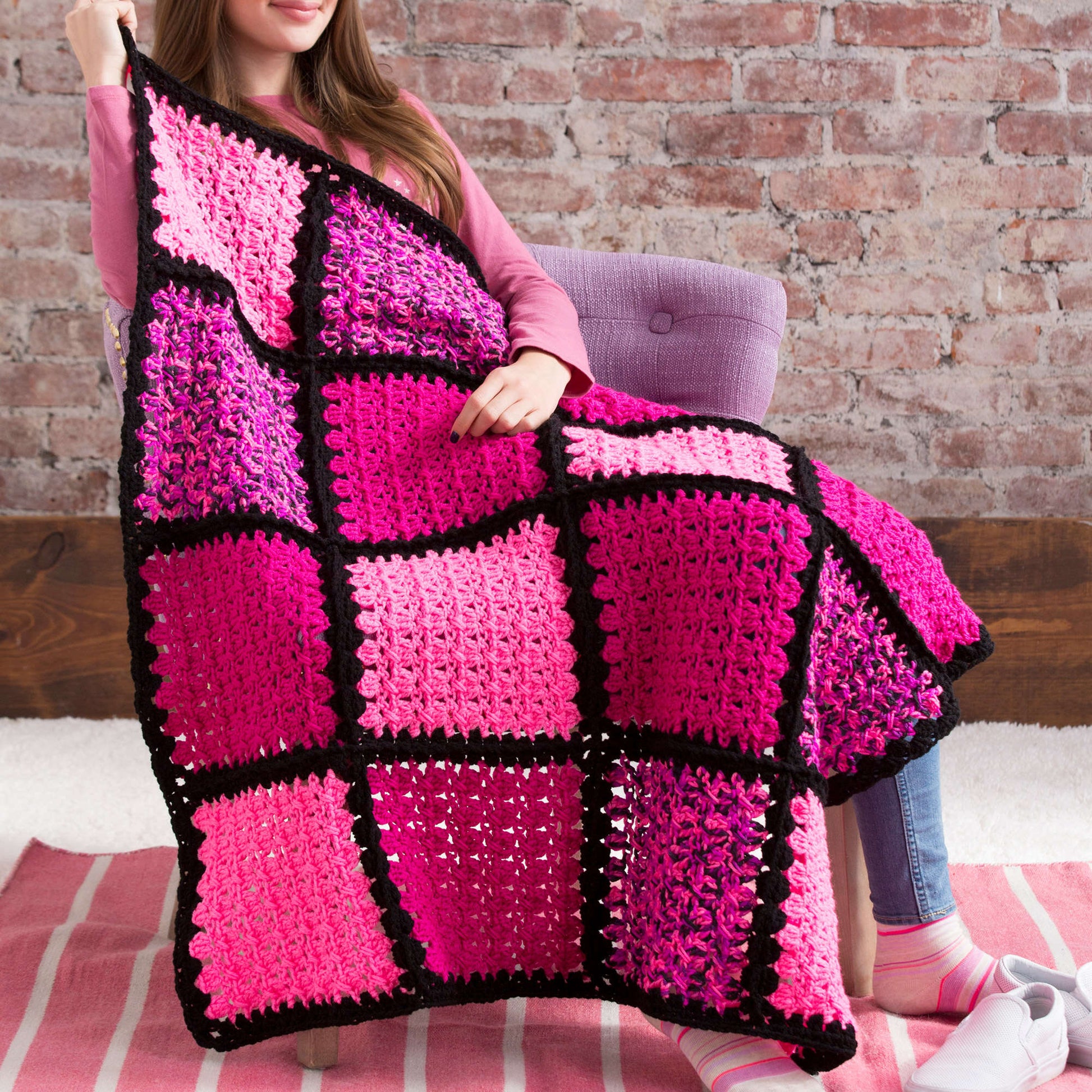 Red Heart I Love Pink Crochet Blanket | Yarnspirations