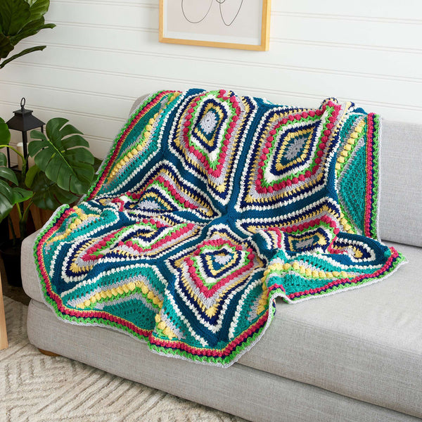 Free Intermediate Red Heart Study Of Geometry Afghan Crochet Pattern ...