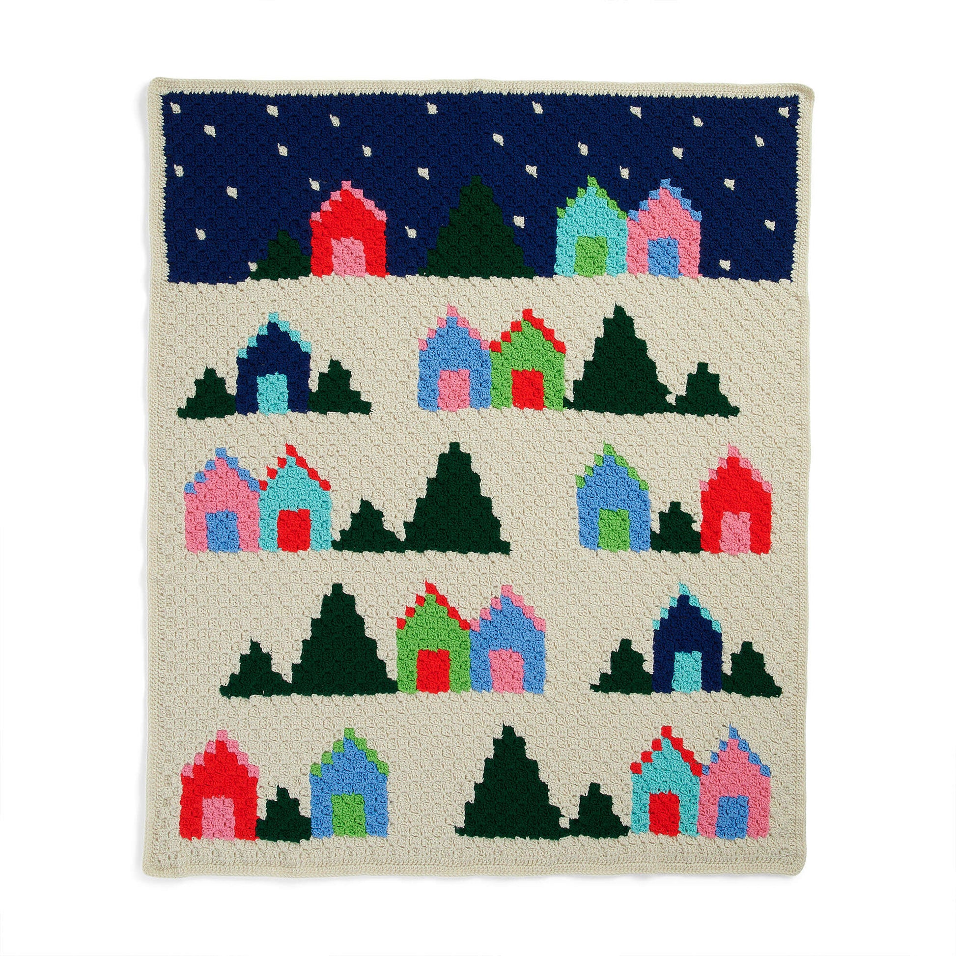 Red Heart Snowy Village Crochet Blanket Pattern | Yarnspirations