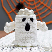 Red Heart Crochet Spooky Ghost Jar Cozy