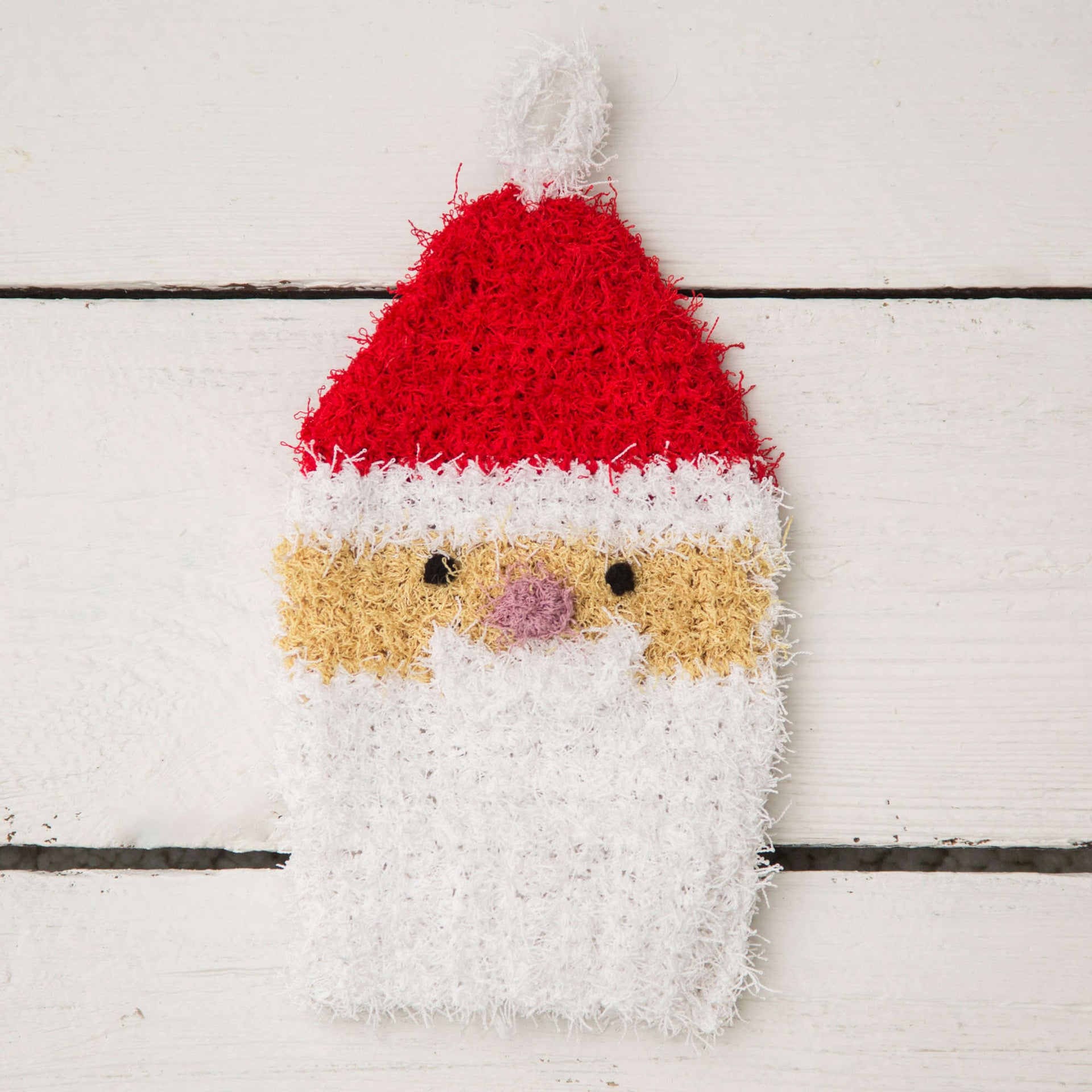 Red Heart Jolly Santa Knit Basket Pattern