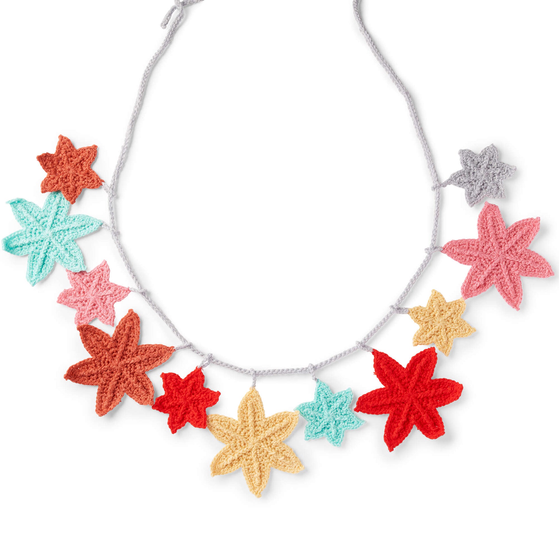 Free Red Heart Crochet Star-Bright Garland Pattern