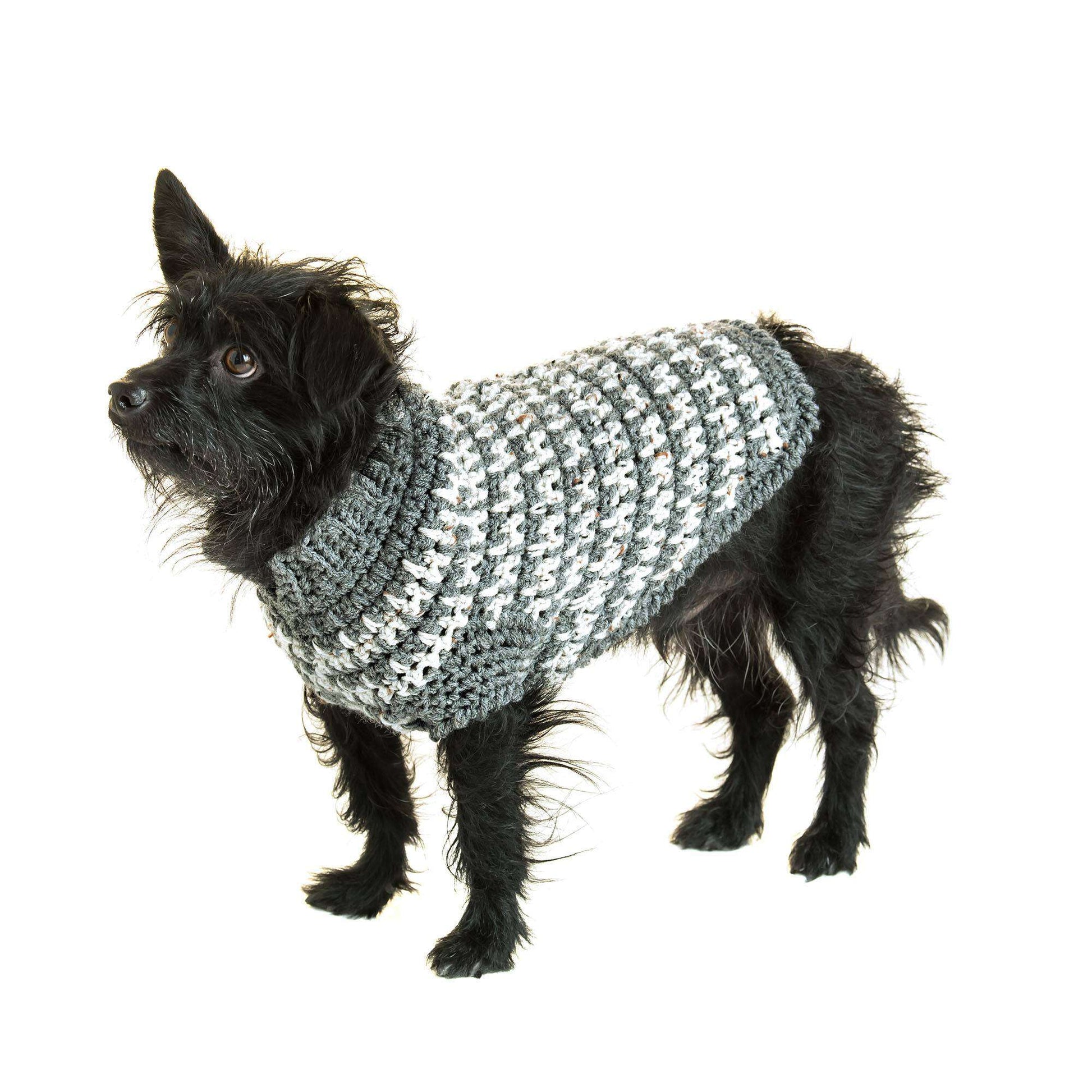 Red Heart Crochet Houndstooth Dog Sweater | Yarnspirations