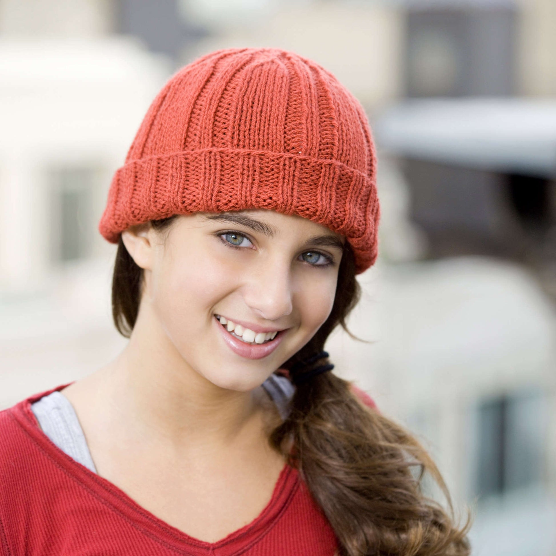 Red Heart Knit Toboggan Hat Pattern | Yarnspirations