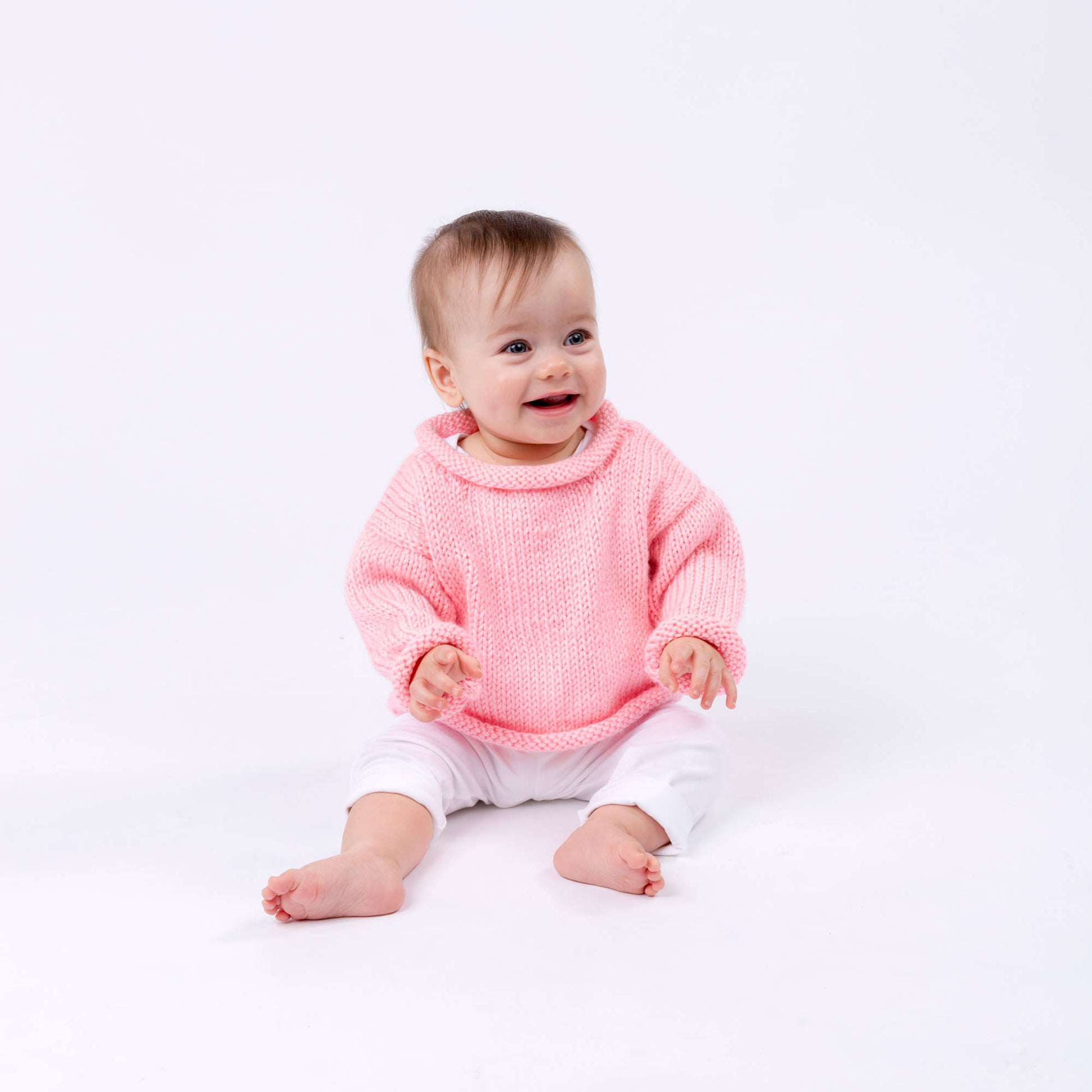 Red Heart Pretty-n-Pink Baby Pullover | Yarnspirations
